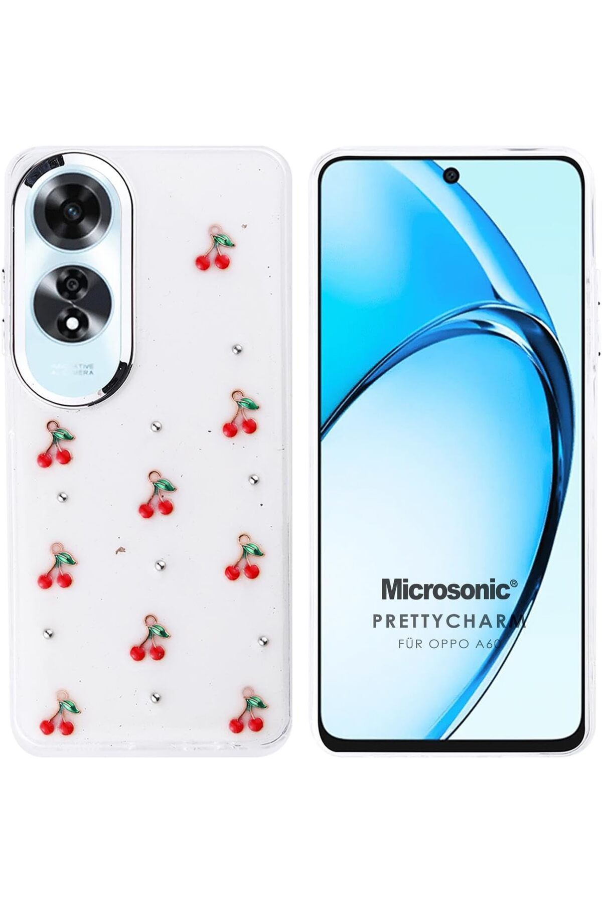 STOREMAX glpzr Oppo A60 Kılıf PrettyCharm Cherry [A60 ile Uyumlu Kılıf - Kırmızı] trendybuy 1109110