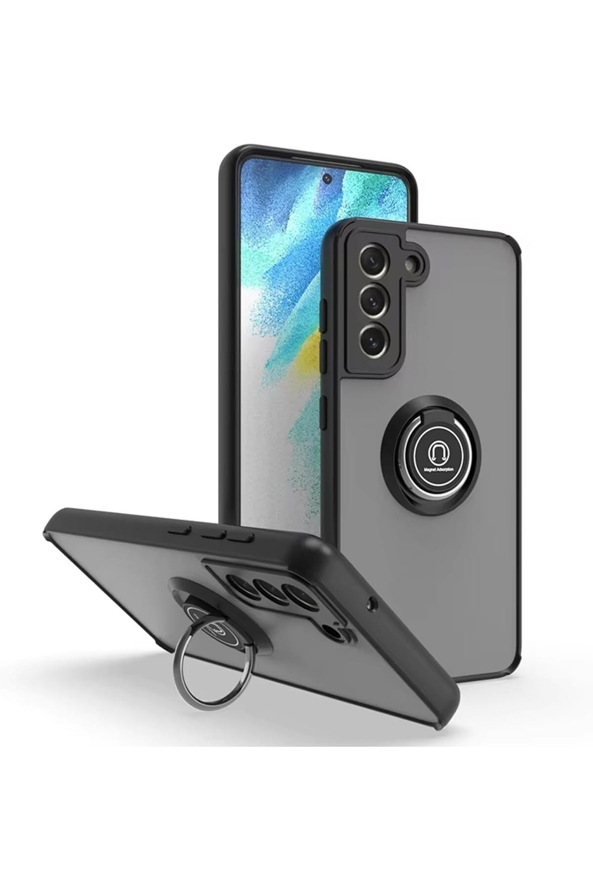 STOREMAX cmllashop Galaxy A35 ile uyumlu Kılıf Thunder Hux Yüzüklü Kapak Şık ve Dekoratif Model Stand