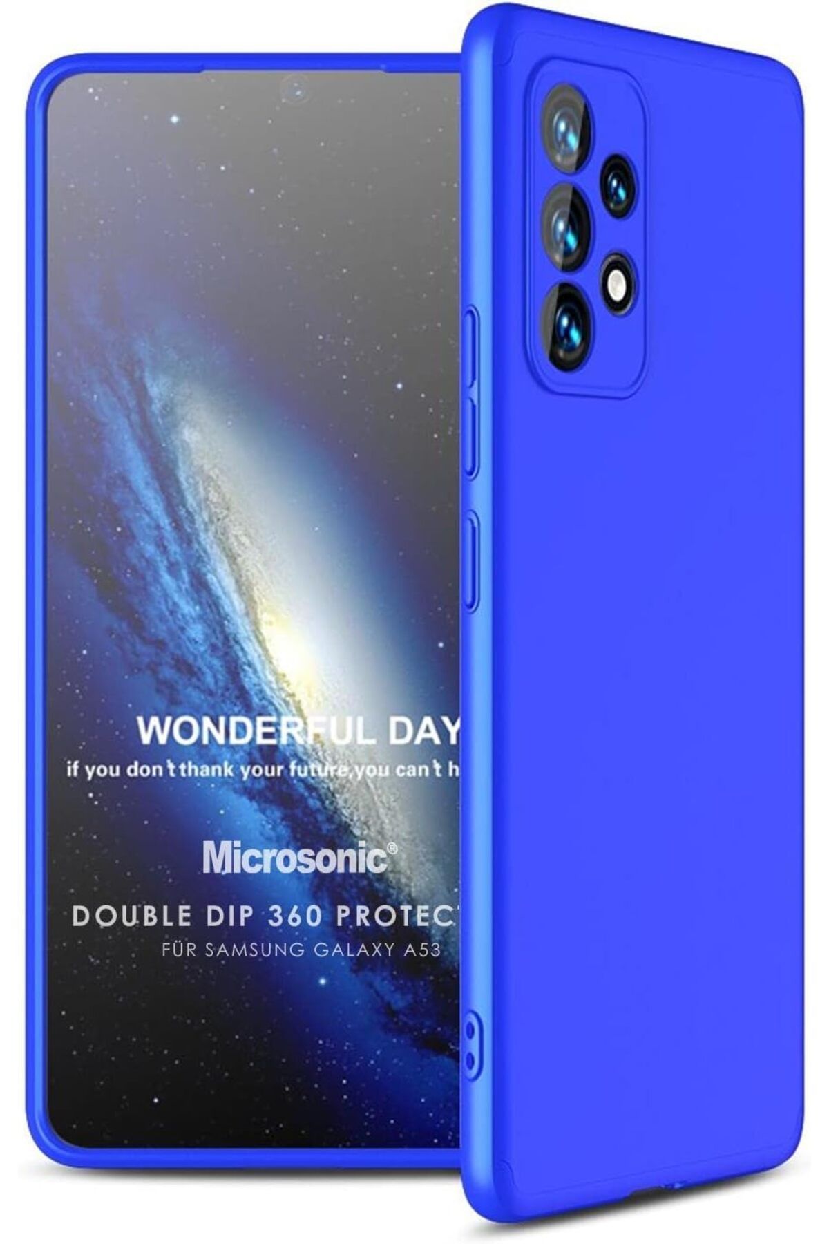 STOREMAX jvnnastore Galaxy A53 5G için Kılıf Double Dip 360 Protective Mavi [Galaxy A53 5G ile Uyumlu Kıl