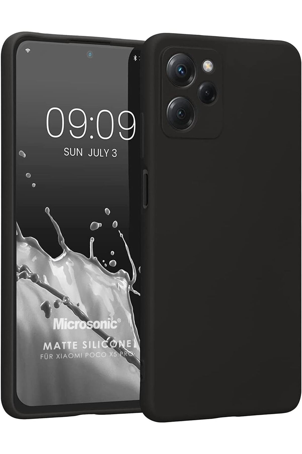 STOREMAX nslmshop Matte Silicone Xiaomi Redmi 12 için Kılıf Siyah [Redmi 12 ile Uyumlu Kılıf - Siyah] Li