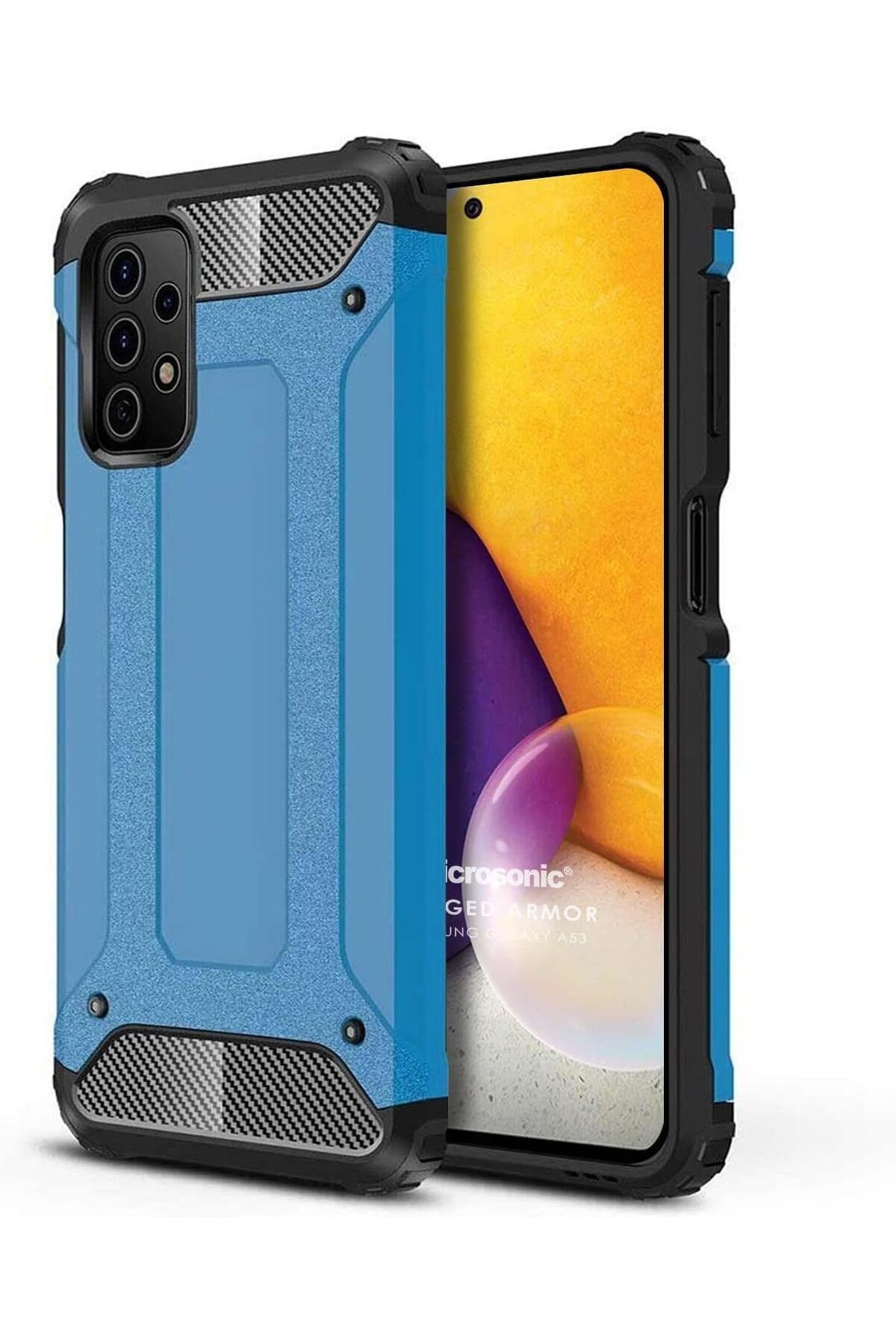STOREMAX dlshop Galaxy A73 5G için Kılıf Rugged Armor Mavi [Galaxy A73 5G ile Uyumlu Kılıf - Mavi] star