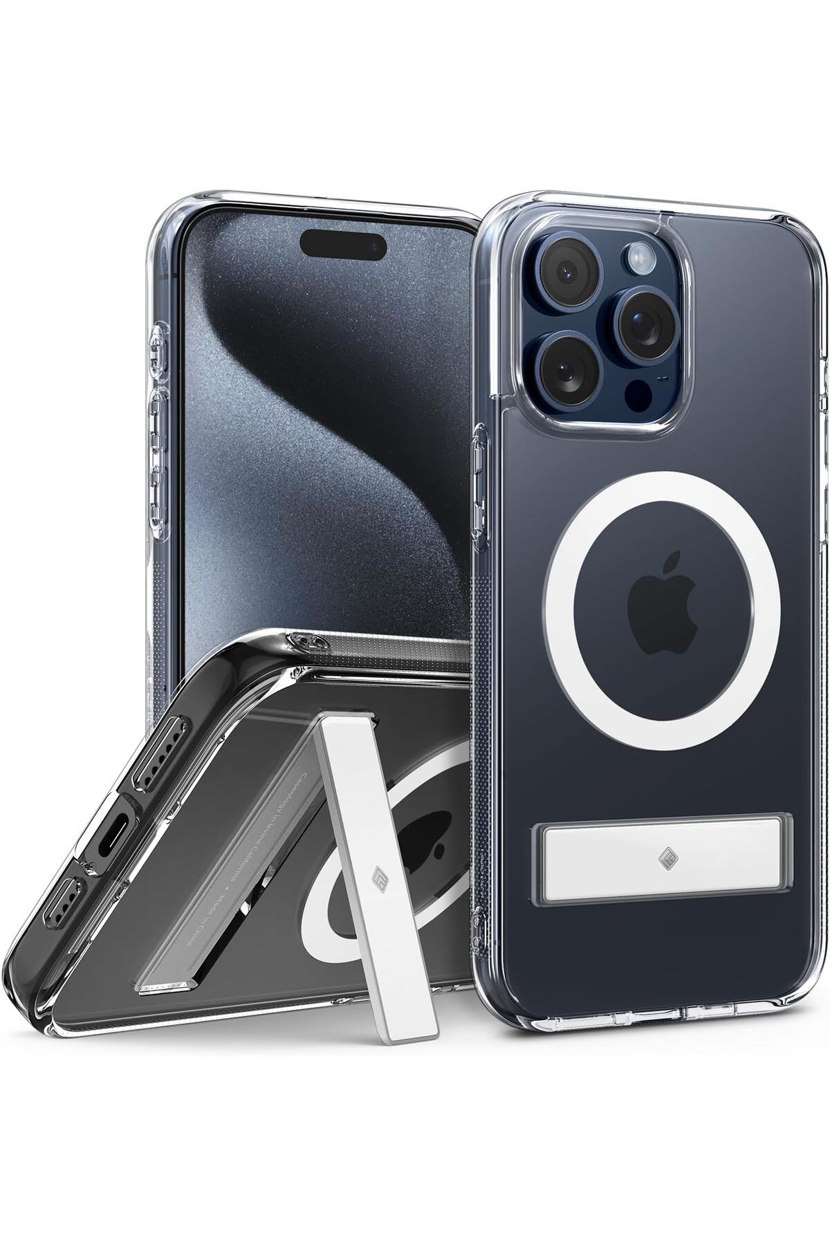 STOREMAX dlshop Caseology iPhone 15 Pro Max Kılıf Capella Mag MagSafe Özellikli Kickstand Clear White - AC