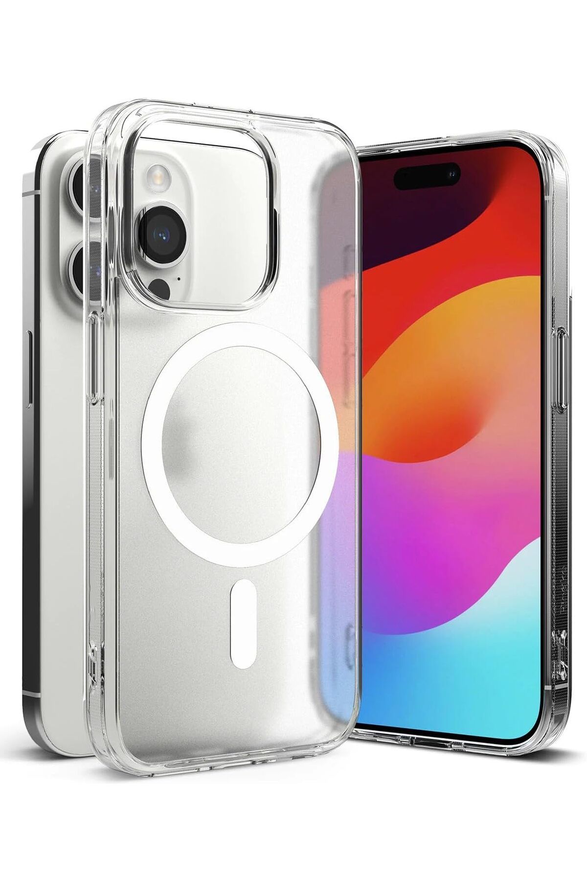STOREMAX nffashopm İphone 15 Plus için Magsafe ile Uyumlu Arkası Mat Görünümlü Polikarbonat Kenarları