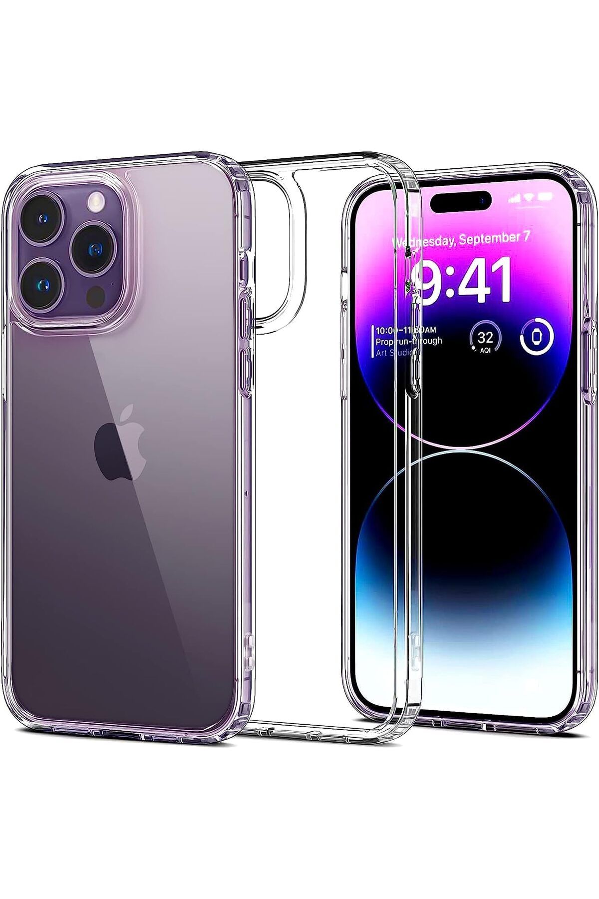 STOREMAX htpshopmx iPhone 14 Pro Max Uyumlu Şeffaf Kılıf 14 Pro Max (6.7'') Şeffaf Silikon Kılıf, Trans
