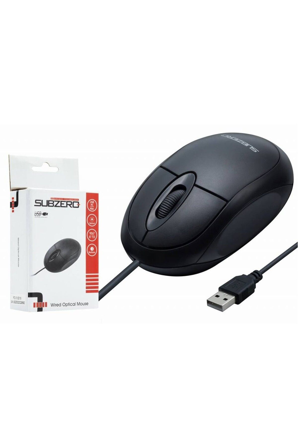 onlinebutik 3 Tuşlu Usb Optical kablolu Mouse Subzero SBZ601