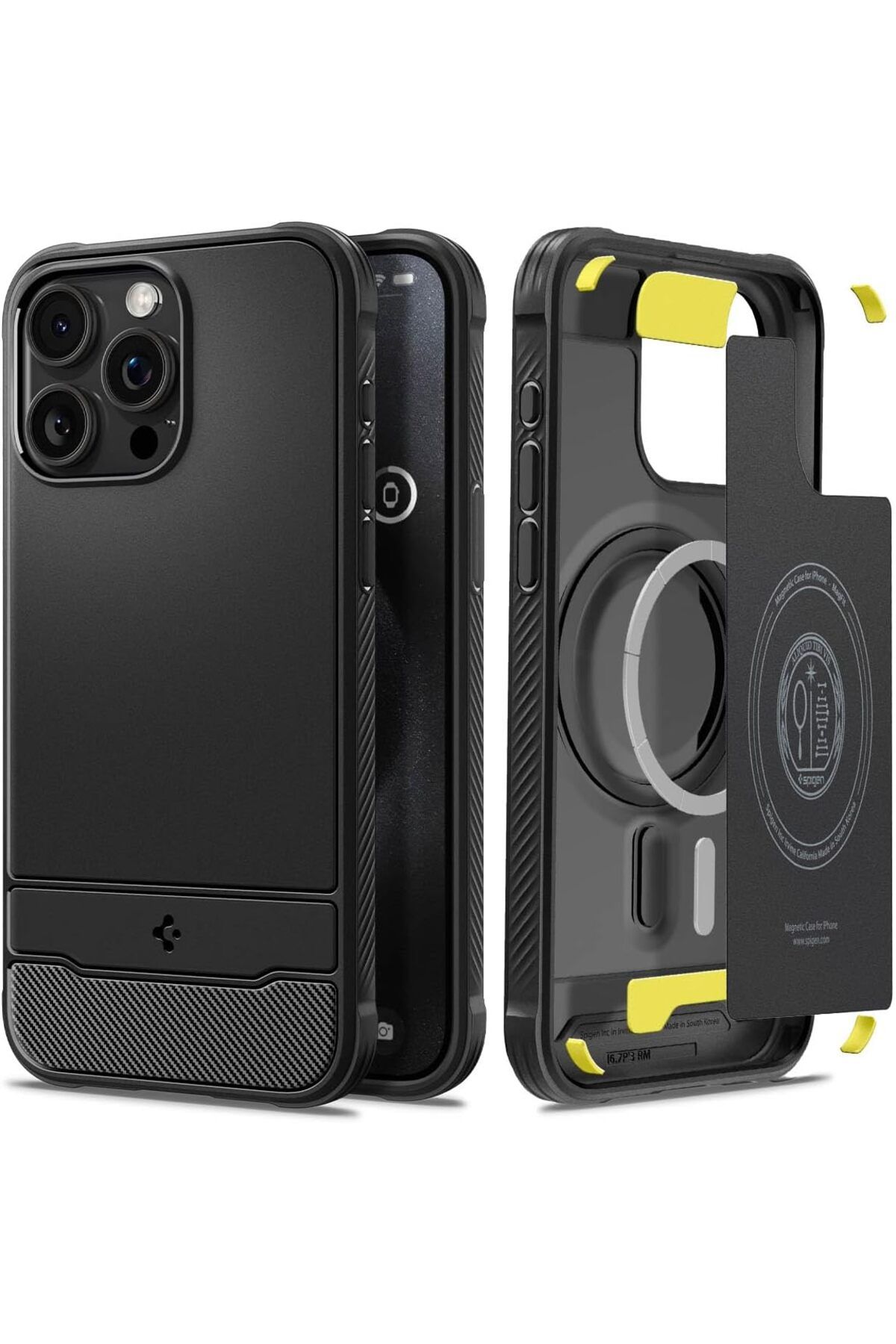 STOREMAX htpshopmx iPhone 15 Pro Max Kılıf Rugged Armor MagFit MagSafe özellikli Matte Black - ACS06561 st