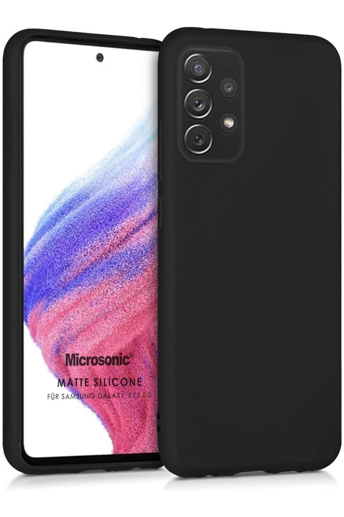 STOREMAX nffashopm Matte Silicone Galaxy A73 5G için Kılıf Siyah [Galaxy A73 5G ile Uyumlu Kılıf - Siya