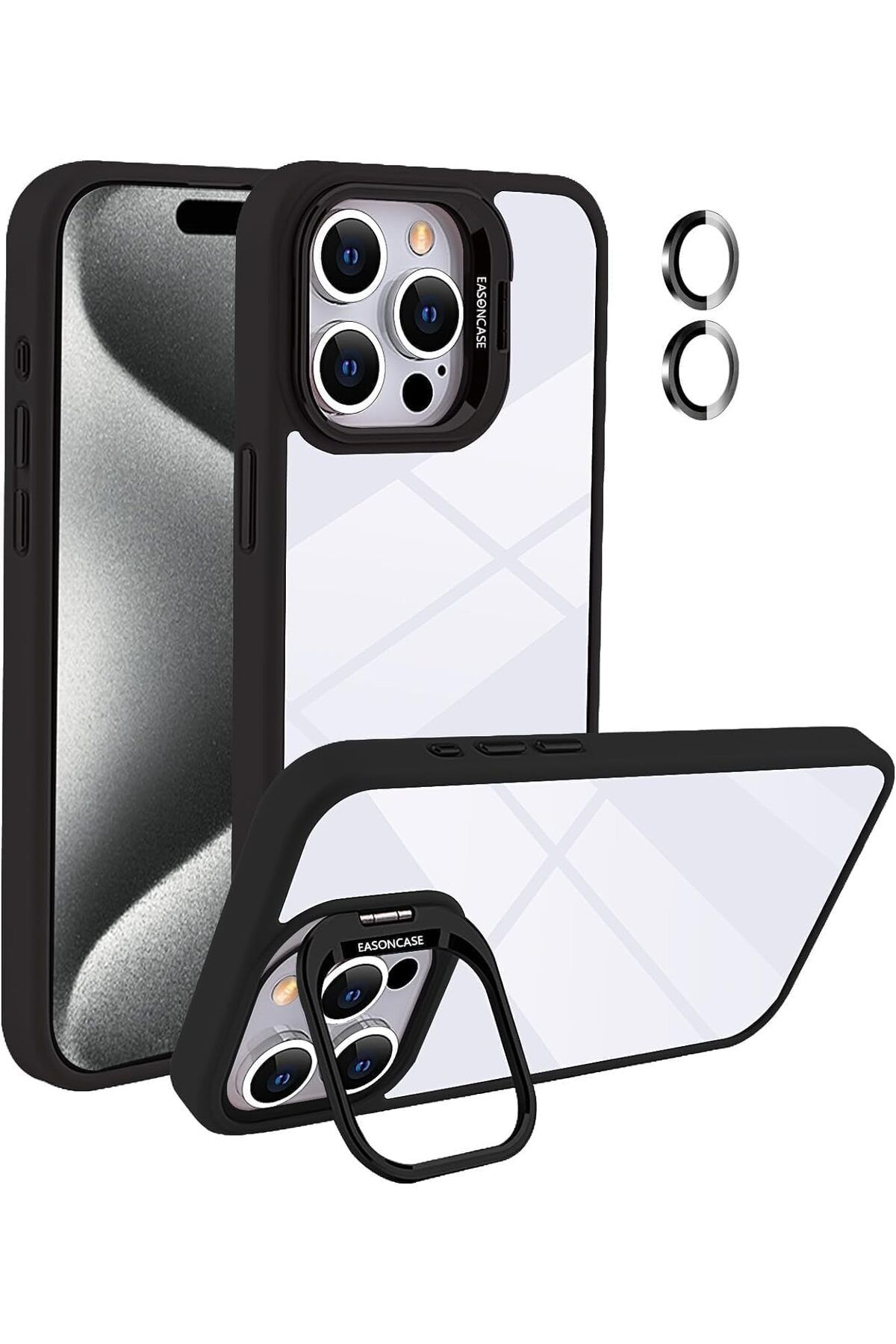 STOREMAX nffashopm iPhone 13 Görünmez Stand ve Kamera Korumalı Askeri Sınıf Darbeye Dayanıklı Kılıf