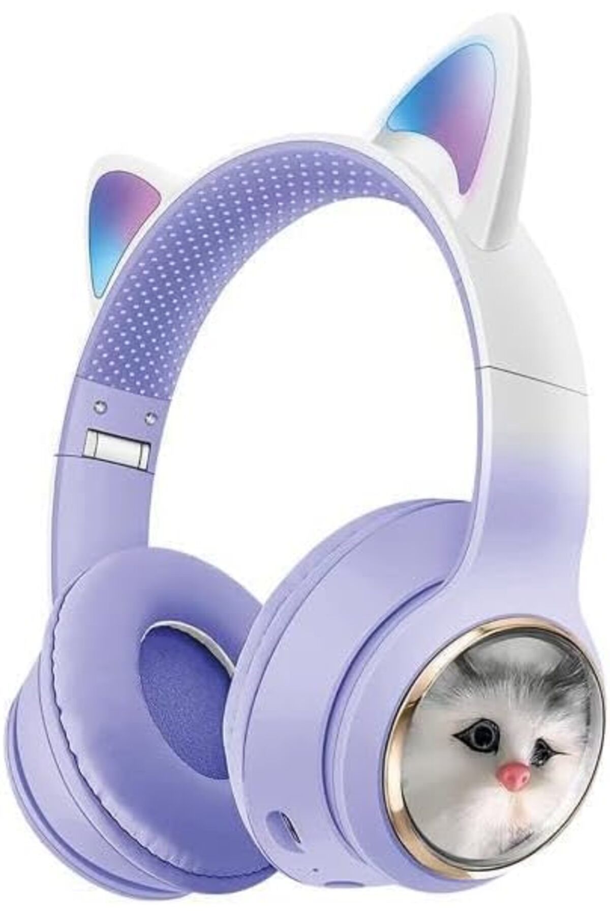 yenibagshop Wireless 5.3 Stereo Kedili Kulak Üstü Bluetooth Kulaklık Mor BLT-45