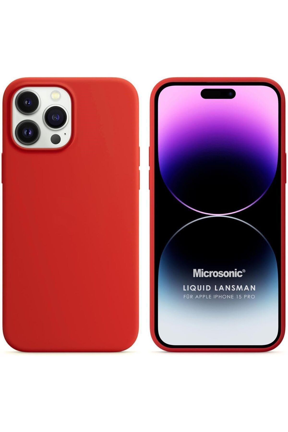 STOREMAX htpshopmx Kılıf iPhone 15 Pro için Liquid Lansman Silikon Kırmızı [iPhone 15 Pro ile Uyumlu K