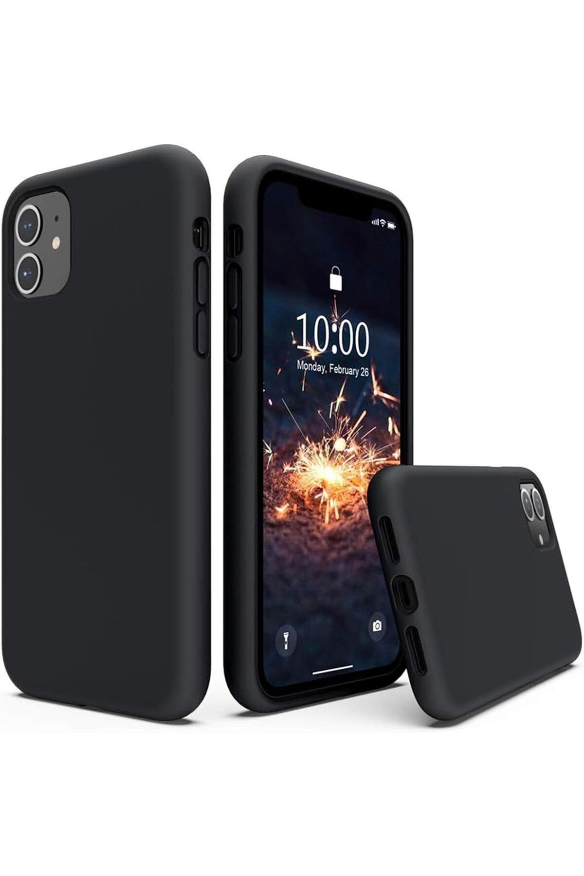 STOREMAX nffashopm iPhone 11 Kılıf 6.1 ile Uyumlu, İnce Sıvı Silikon 3 Katmanlı Tam Kaplamalı Yumuşak