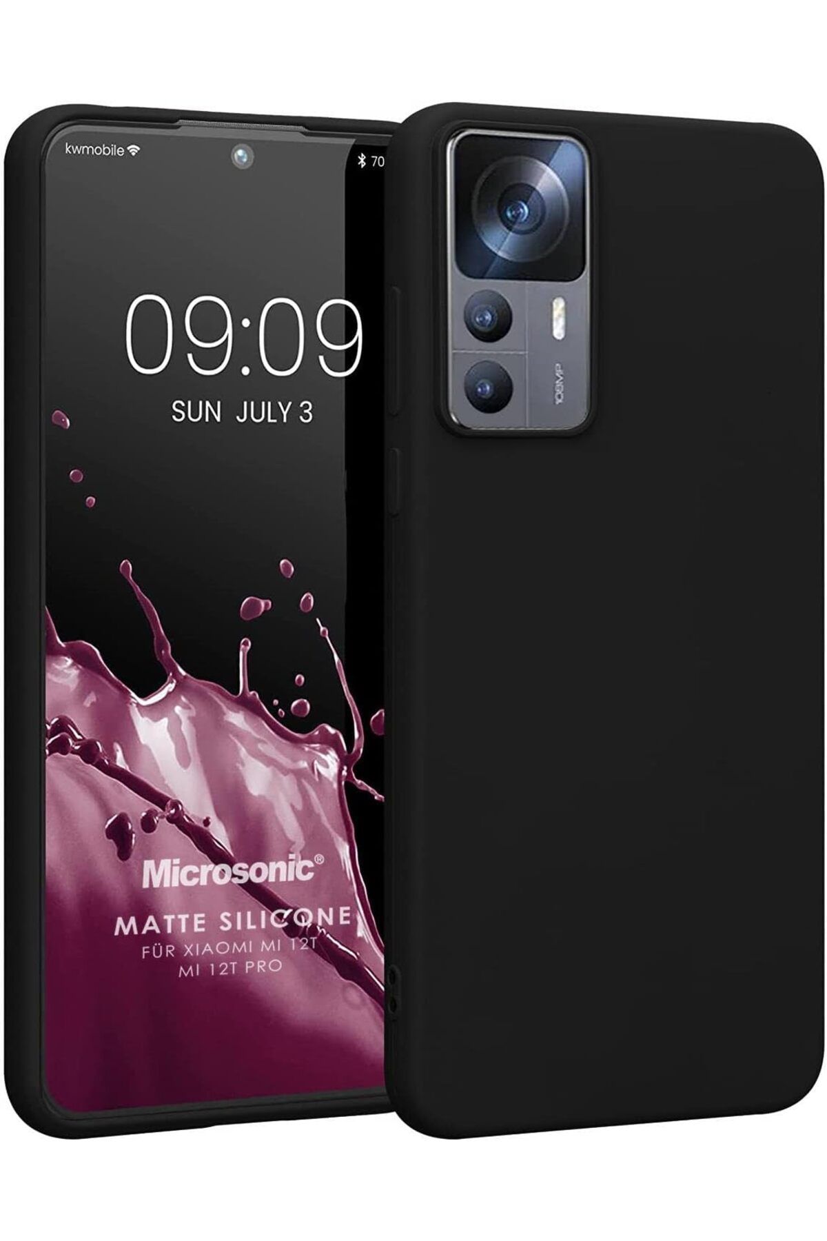 STOREMAX dlshop Matte Silicone Xiaomi Mi 12T Pro için Kılıf Siyah [Mi 12T Pro ile Uyumlu Kılıf - Siyah]