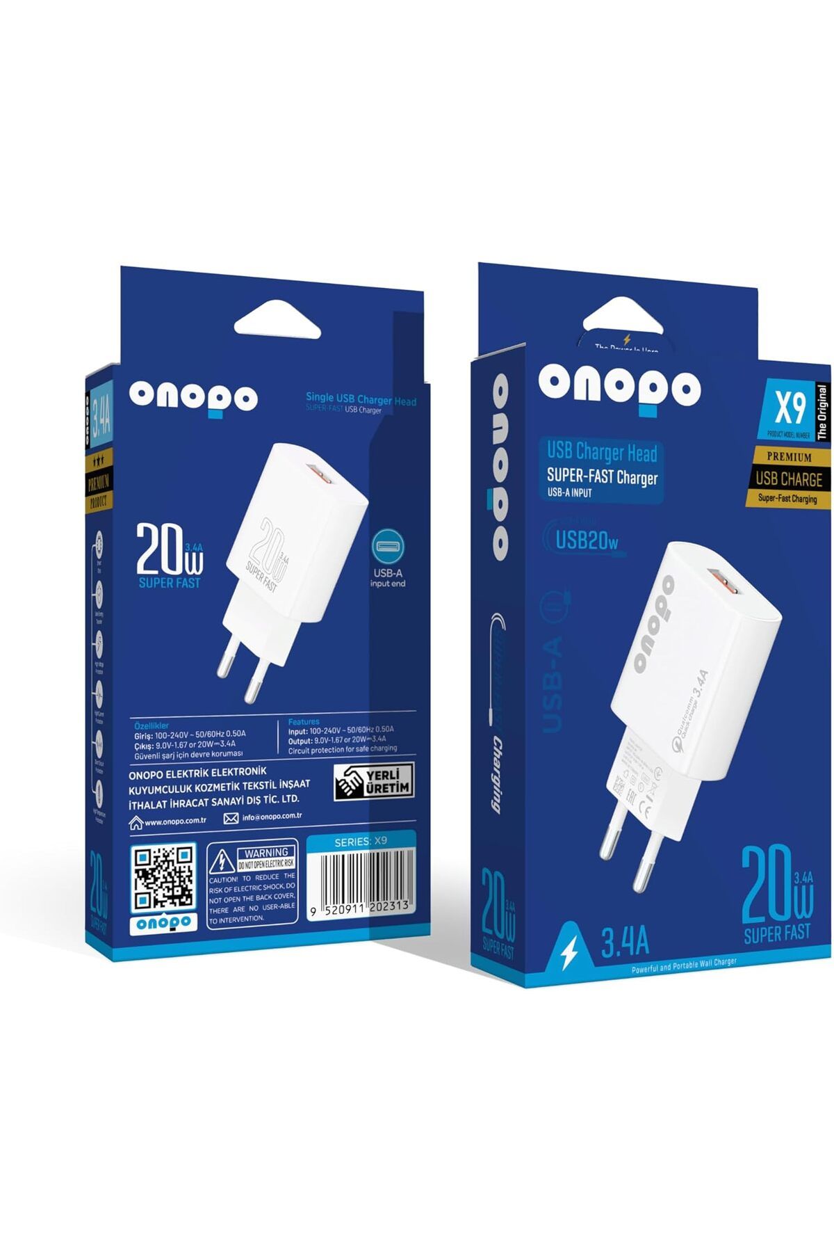 STOREMAX nffashopm 3.4A Usb Girişli Hızlı Şarj Adaptörü - X9 storestarx 1051353