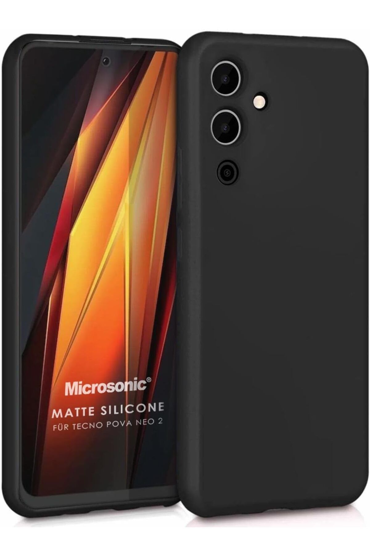 salesalbutik Matte Silicone TECNO Pova Neo 2 için Kılıf Siyah [Pova Neo 2 ile Uyumlu Kılıf - Siyah]