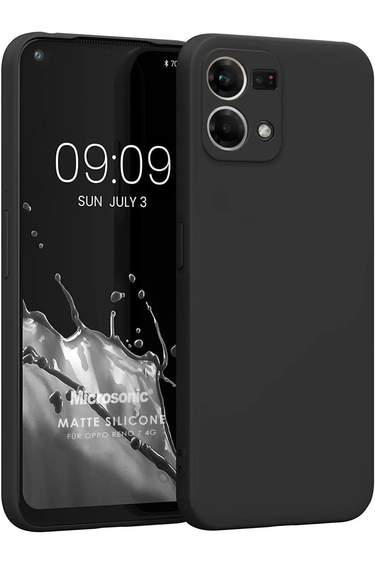STOREMAX lbstorex Matte Silicone Oppo Reno 7 4G için Kılıf Siyah [Reno 7 4G ile Uyumlu Kılıf - Siyah] Ne
