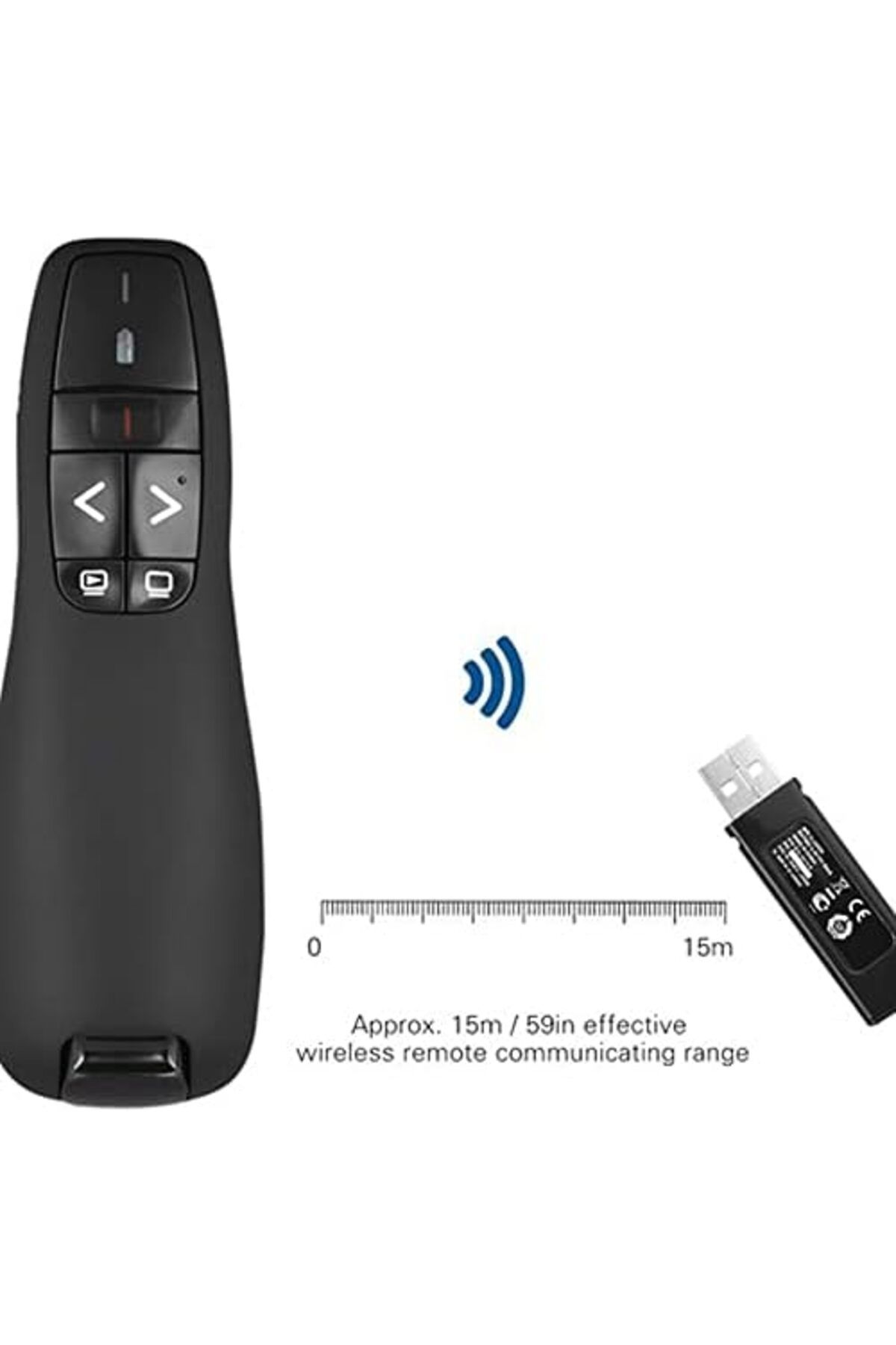 STOREMAX mrttnca Kablosuz Lazer Sunum Kumandası USB Alıcılı 2,4 GHz Powerpoint Sunumu Ppt Flip Pen Pointe