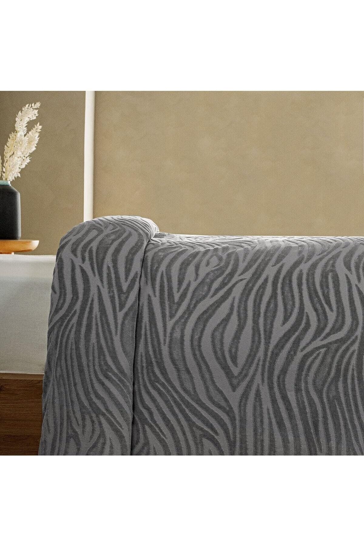 STOREMAX nffashopm Claire Safari Çift Kişilik Yatak Örtüsü Gri MC060787 storestarx 1051353