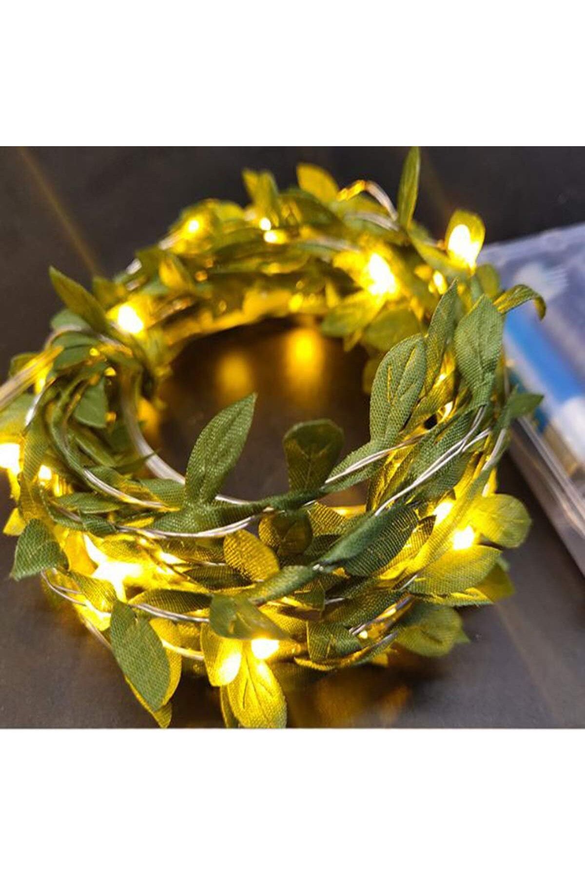 salesalbutik Yaprak Figürlü Dekoratif 3 Metre Peri Led Pilli Işık Yılbaşı Aydınlatma