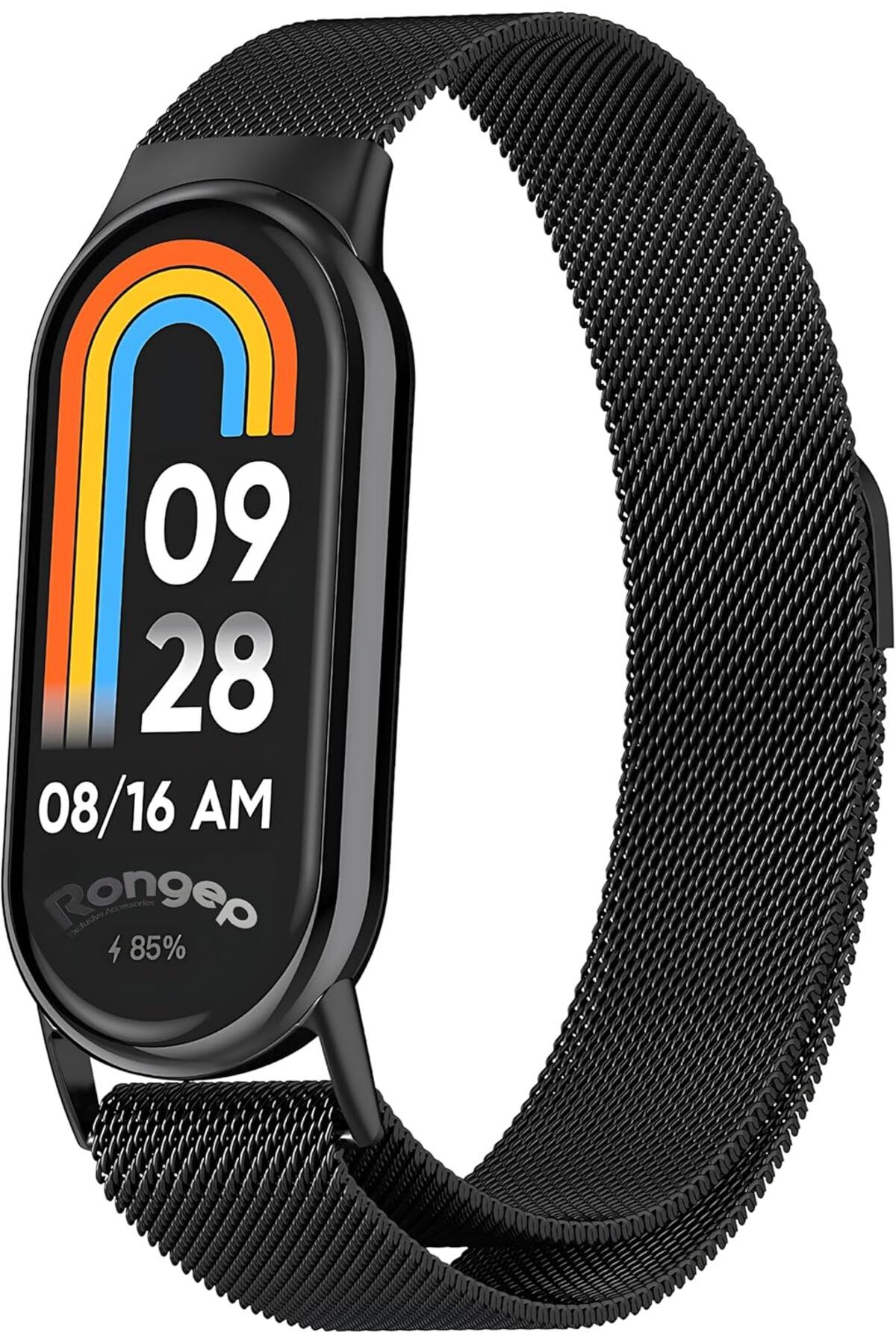 STOREMAX nslmshop Xiaomi ile Uyumlu Mi Band 9/8 İçin Loop Metal Hasırlı Kordon Manyetik Tasarımlı Terl