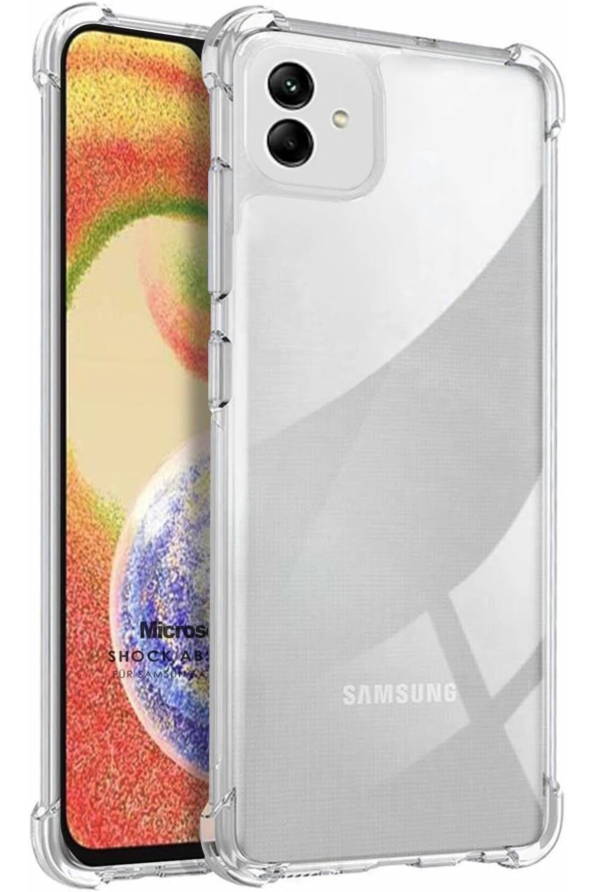 STOREMAX nffashopm Galaxy A04 için Kılıf Shock Absorbing Şeffaf [Galaxy A04 ile Uyumlu Kılıf - Şeffaf]