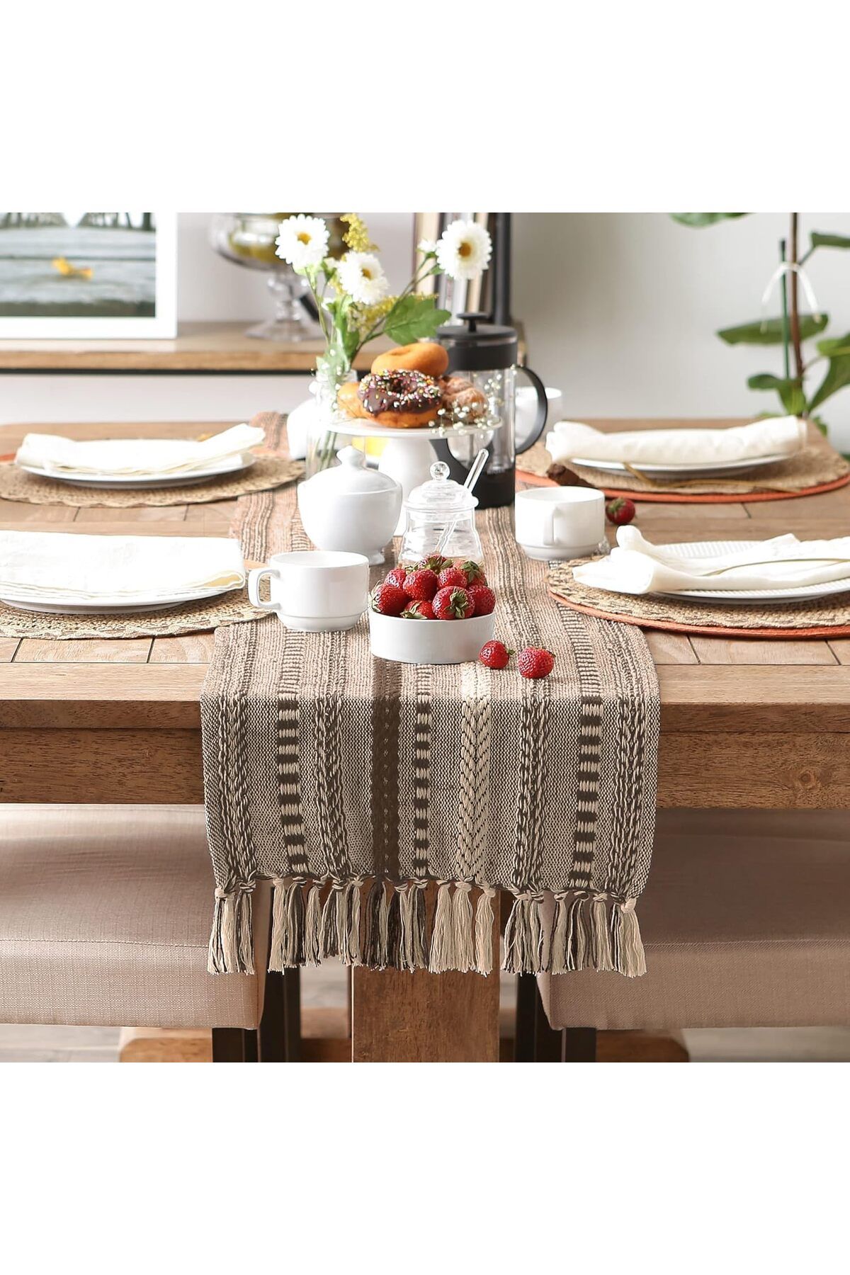 STOREMAX sellbuystore | %100 Pamuk Örme Runner 40 X 110 Cm (Koyu Kahve) 1053513