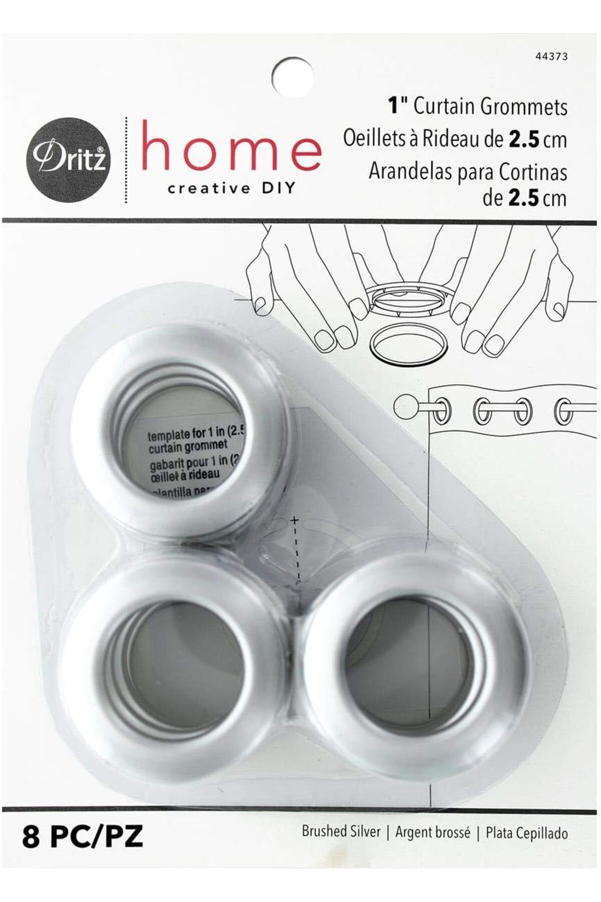 salesalbutik 2,5 cm, nikel perde halkaları, 1, 8 adet