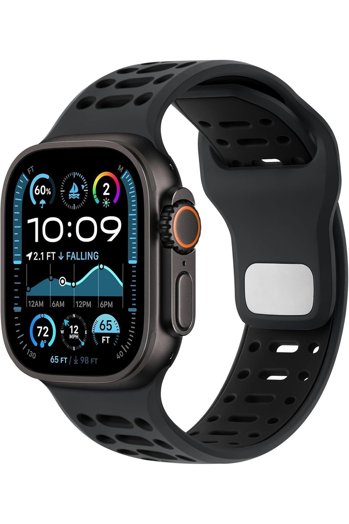 STOREMAX htpshopmx Watch ile Uyumlu 42-44-45-46-49 mm için Spor Silikon Kordon Hava Alabilen Çift Renkli Ul