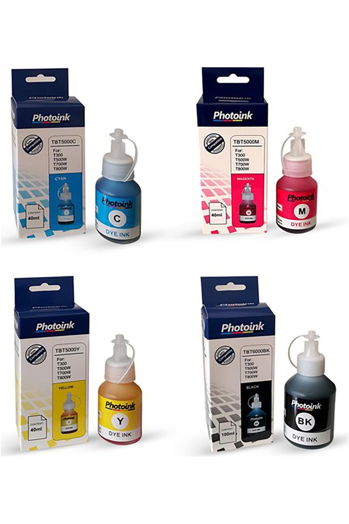 STOREMAX cmllashop Ink Brother BT60 Uyumlu 4 Renk Takım Photoınk Plus Mürekkep Brother T220/T420W/T520W 5