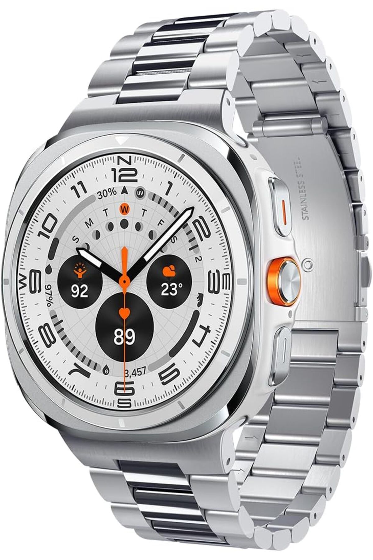 STOREMAX nffashopm Modern Fit 316L Galaxy Watch Ultra Band 47mm (2024) için Tasarlanmıştır - Gümüş st