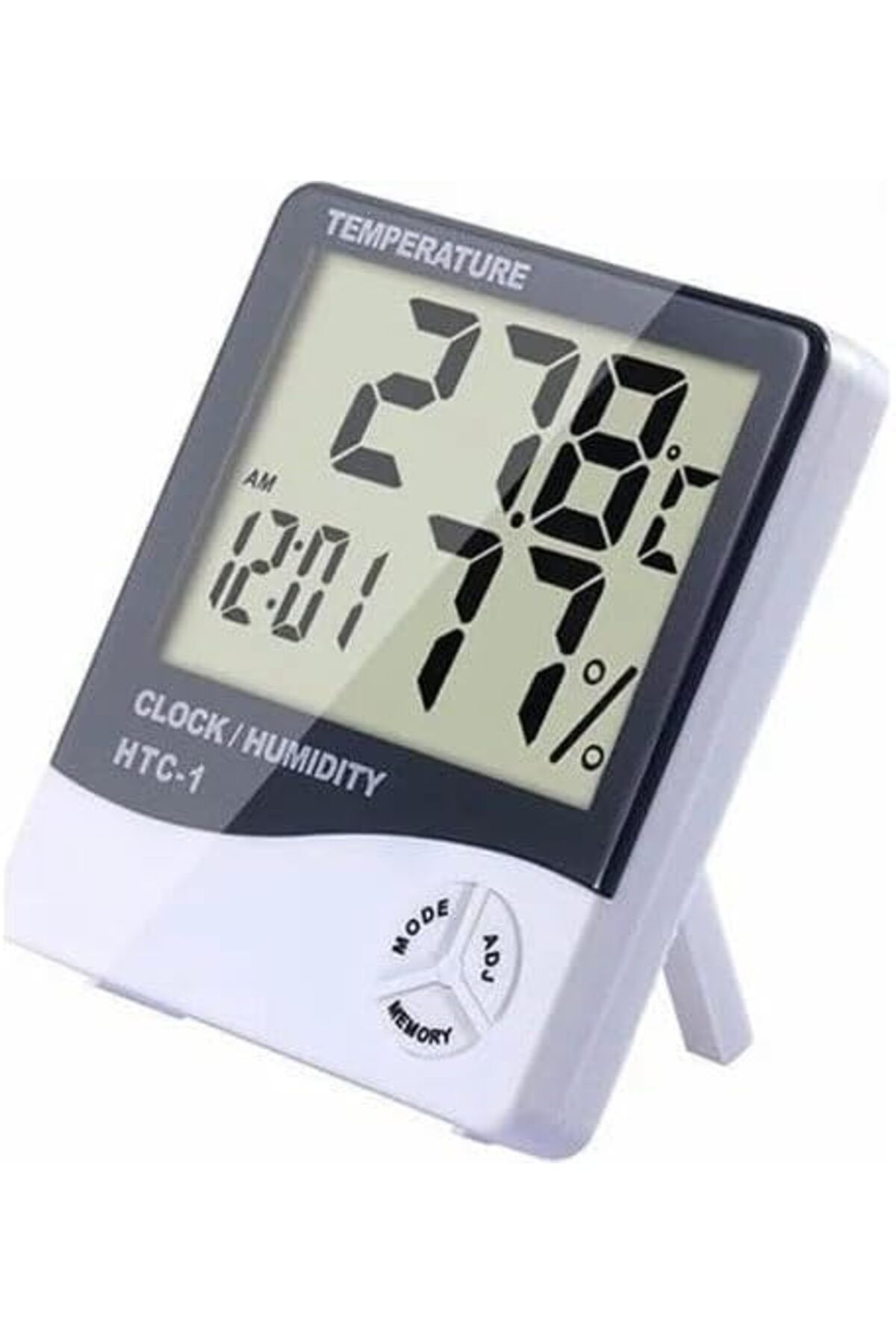 yenibagshop LCD Elektronik Alarm Saat Termometre Higrometre Hava İstasyonu Kapalı Alandaki Masa Saati