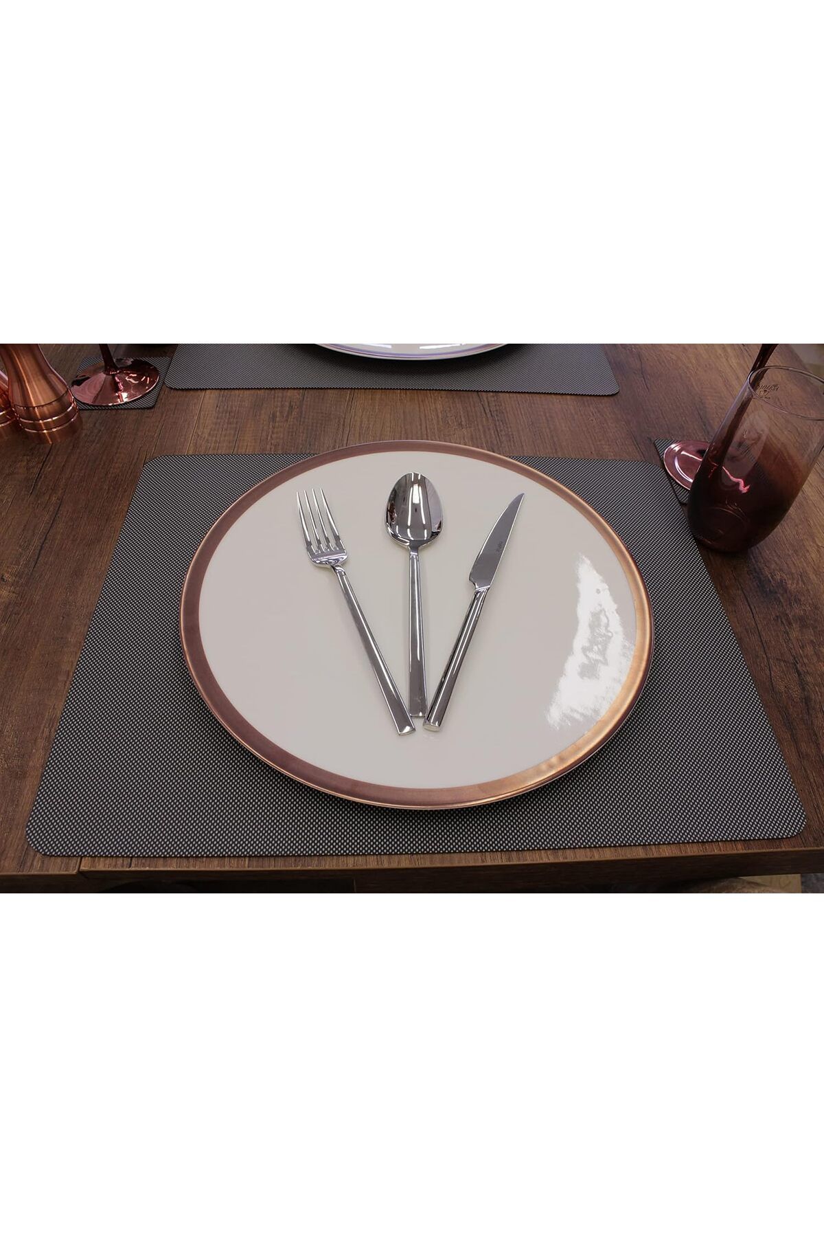 STOREMAX sellbuystore Düz Nopeli Suni Deri Amerikan Servis 2 adet 35x45 cm 1053513