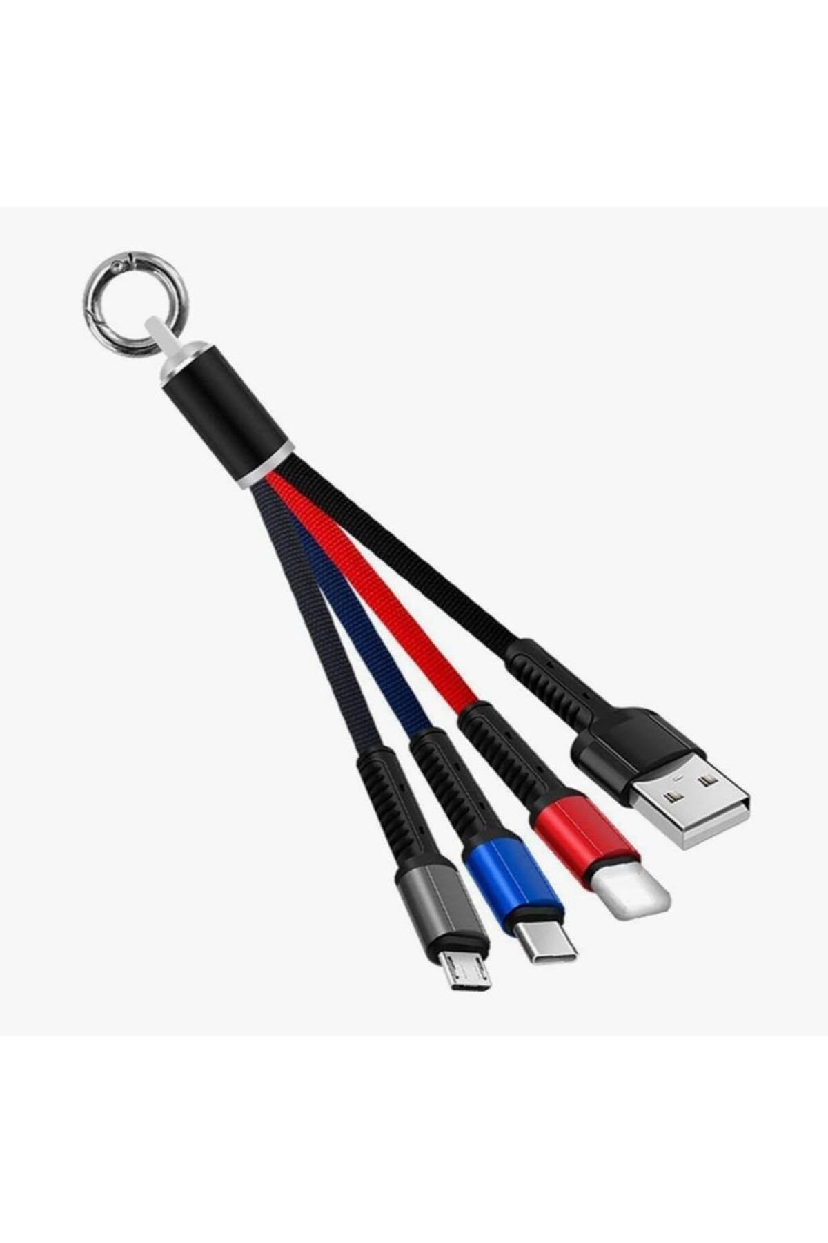 STOREMAX cmllashop Anahtarlık Model 3 in 1 USB Çıkışlı Mikro, TYPE-C ve İphone Uyumlu Şarj Kablosu 5