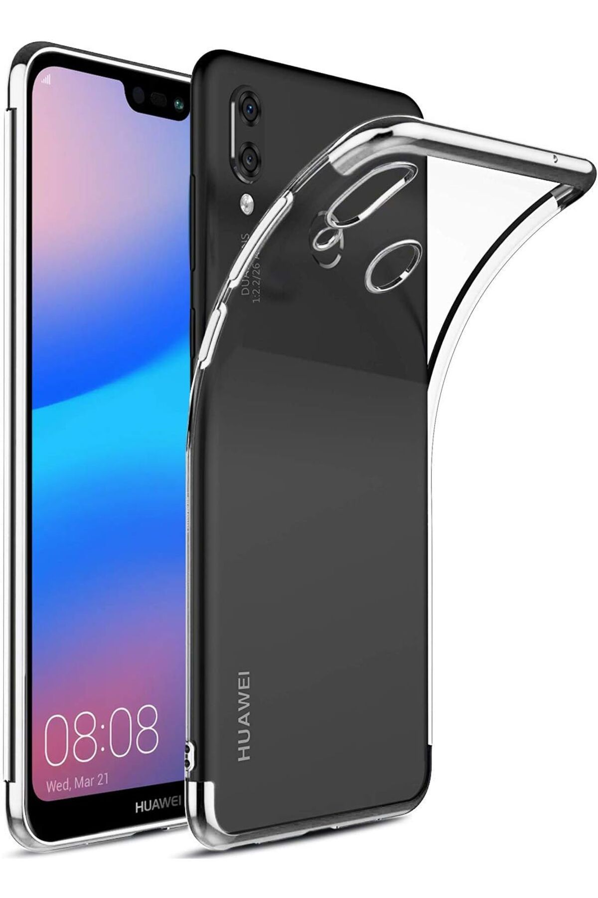 STOREMAX htpshopmx P20 Lite Kılıf Skyfall Transparent Clear Gümüş str http 1092444