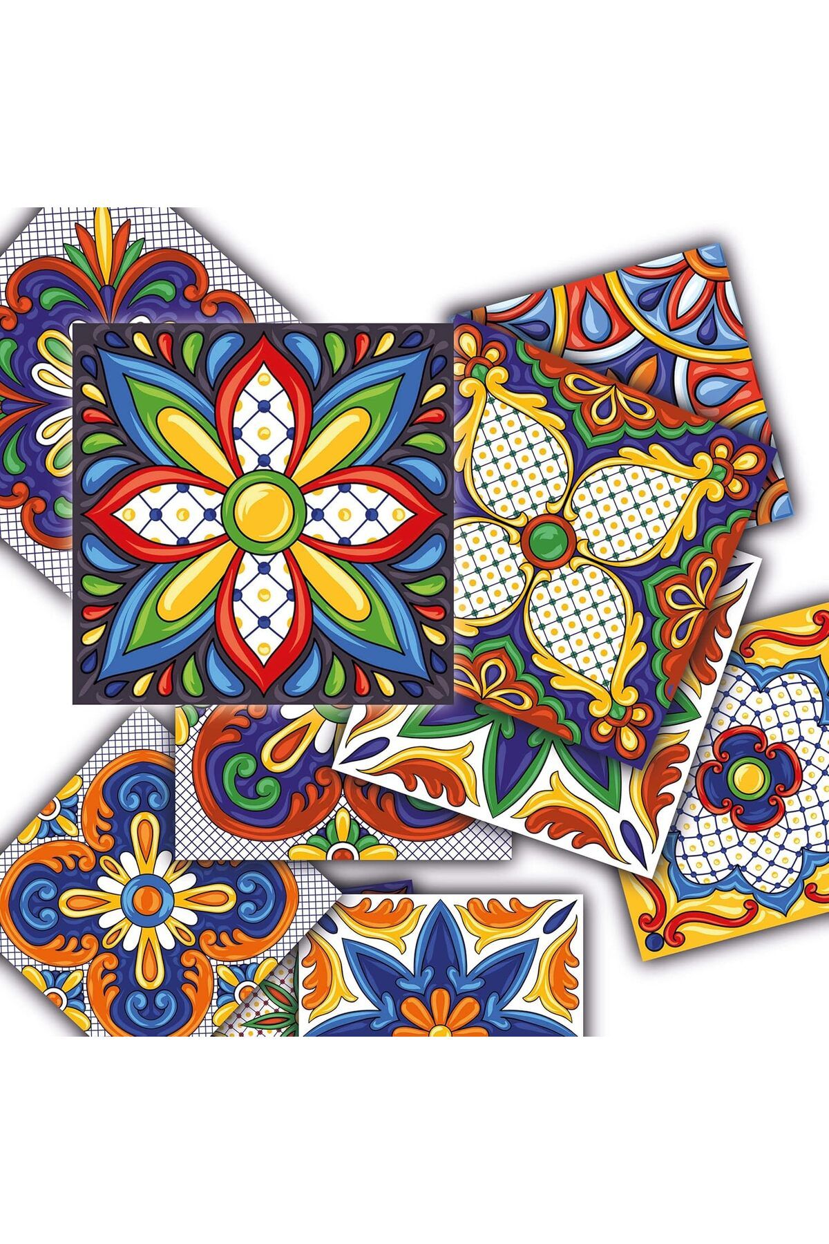 STOREMAX ysstorex Yapışkanlı Karnaval Desenli Pvc Karo (10x10 cm) StarColxlection 655141