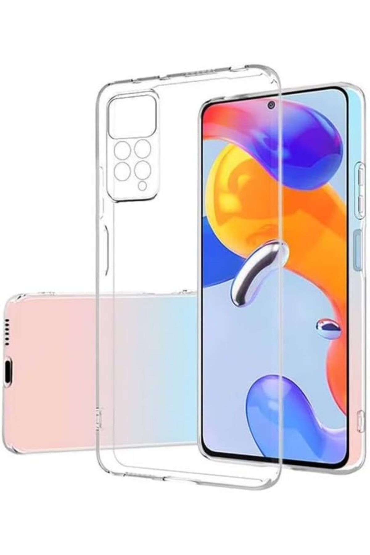 STOREMAX htpshopmx Trend Xiaomi Redmi Note 12 Pro 4G Şeffaf Kılıf Kamera Korumalı Şeffaf Silikon Kılıf