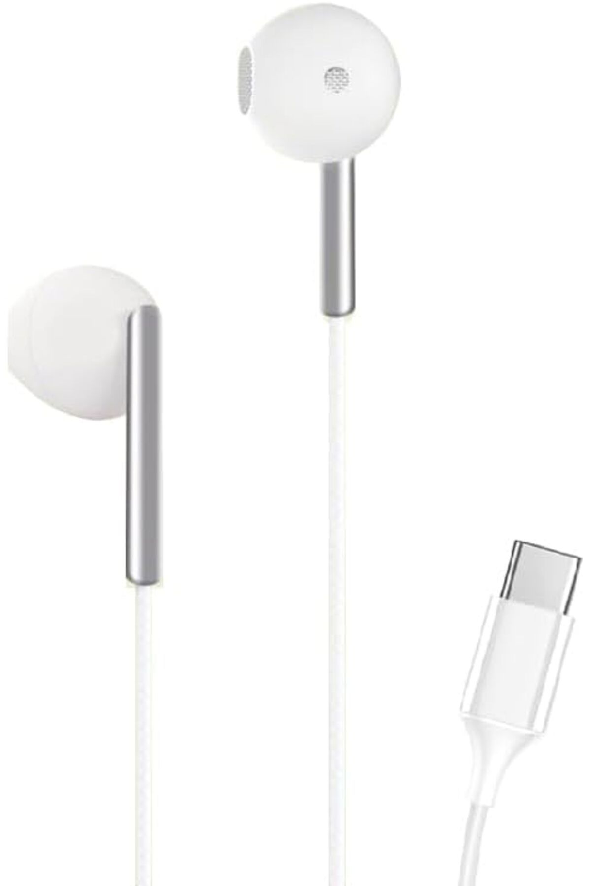 yenibagshop H46 Type-C Stereo Kulak İçi Kablolu Kulaklık Beyaz