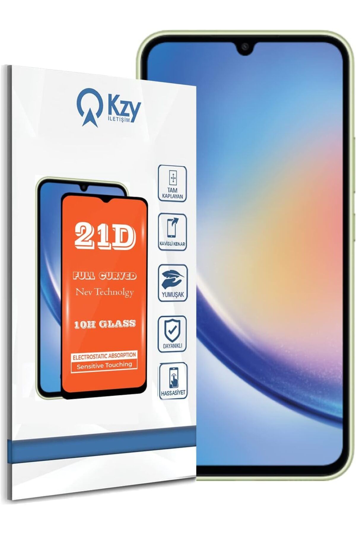 yenibagshop Galaxy A34 Uyumlu Tam Kaplayan 21D Temperli Ekran Koruyucu Cam