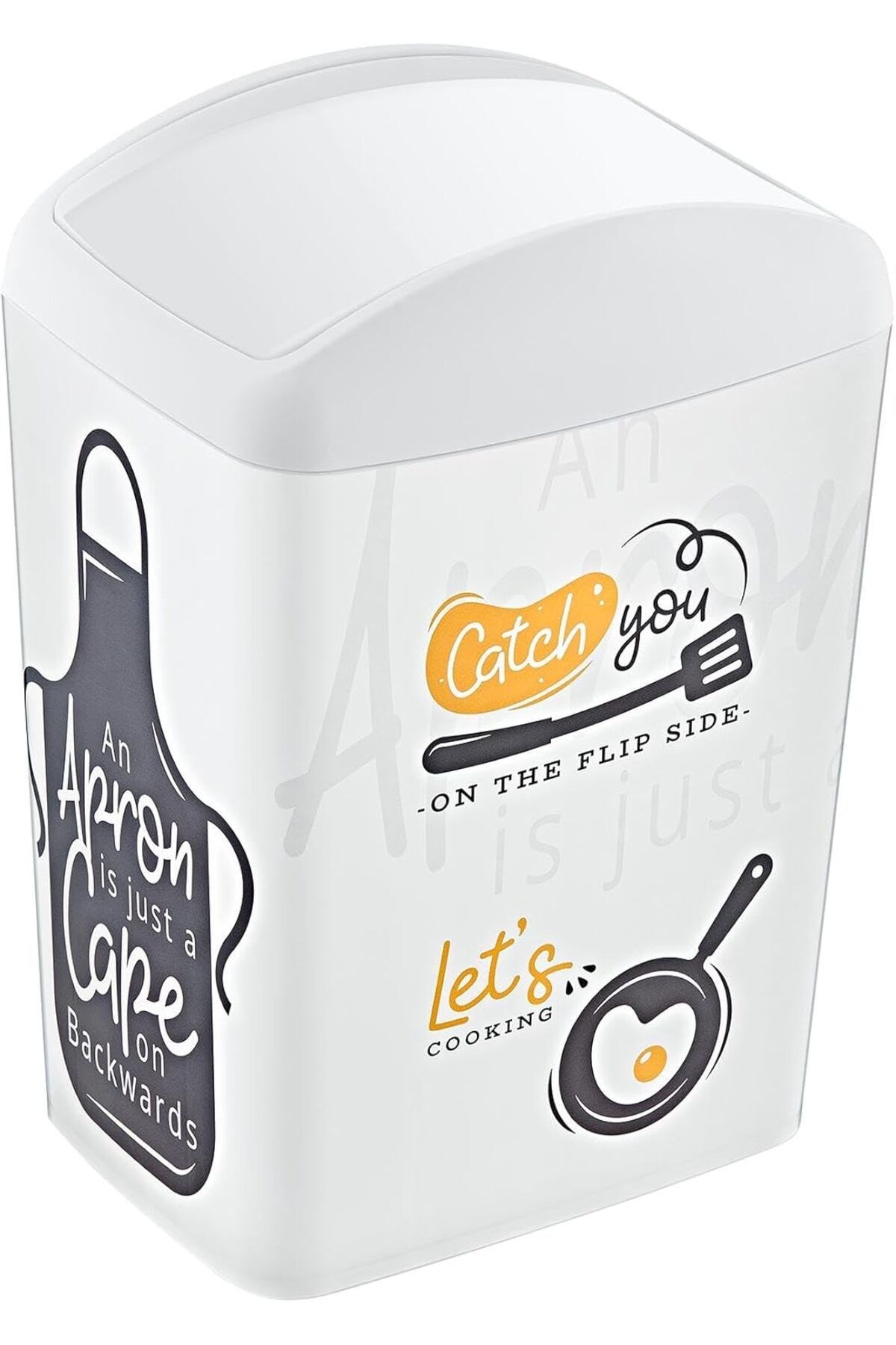 STOREMAX nffashopm Soft Resimli Çöp Kutusu Döner Kapak 10 LT CATCH YOU storestarx 1051353