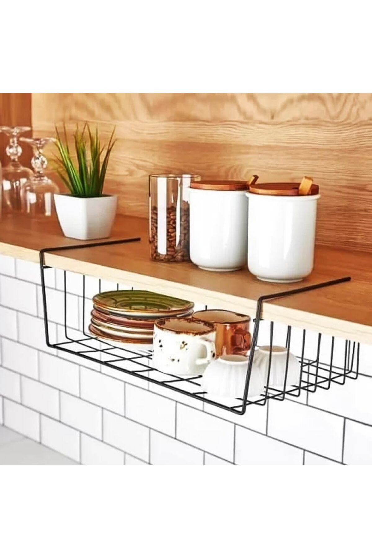 STOREMAX Paslanmaz Metal Kanguru Raf Altı Sepeti , Çelik Sepet Askılı Düzenleyici