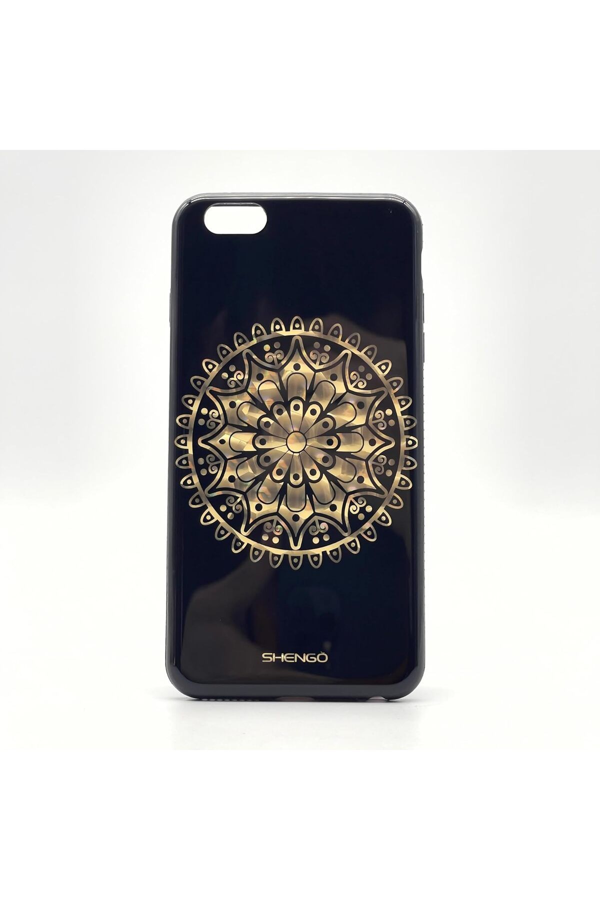 STOREMAX nffashopm 6 Plus / 6S Plus Uyumlu Baskı Desenli Yanları Taşlı Sert Silikon Kılıf (Siyah) store