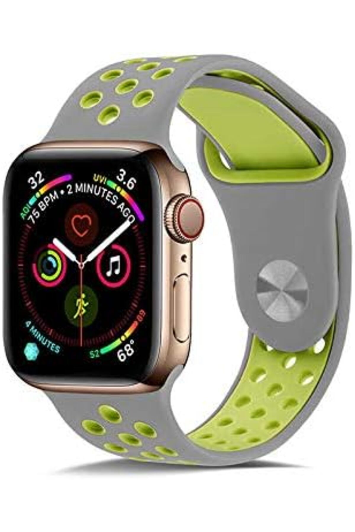 STOREMAX nffashopm Merkezi Watch 42mm KRD-02 Silikon Kordon NO3 Yeşil-Gri storestarx 1051353