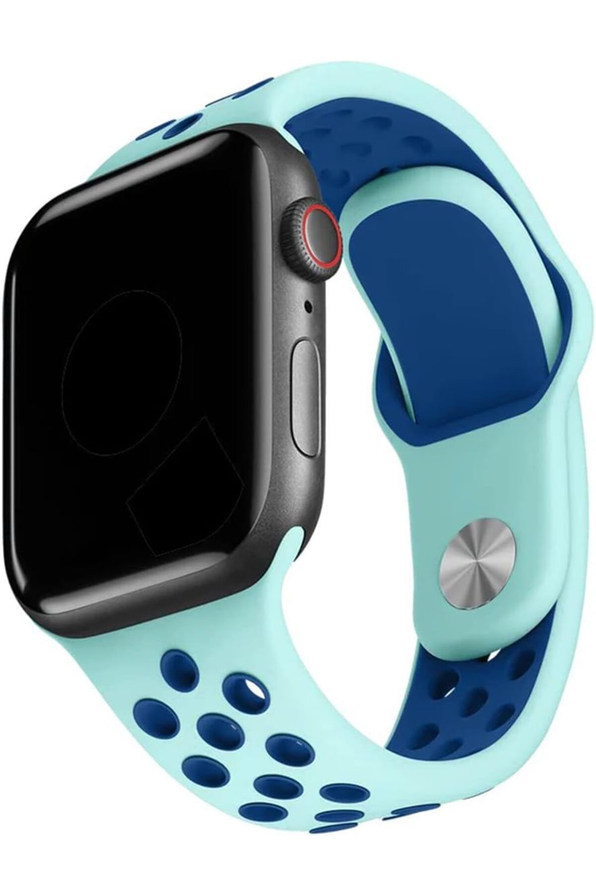STOREMAX htpshopmx Watch Seri 1/2/3/4/5/6/7/8/se İle Uyumlu Delikli Silikon Kordon Kayış 38-40-41 mm (Mavi