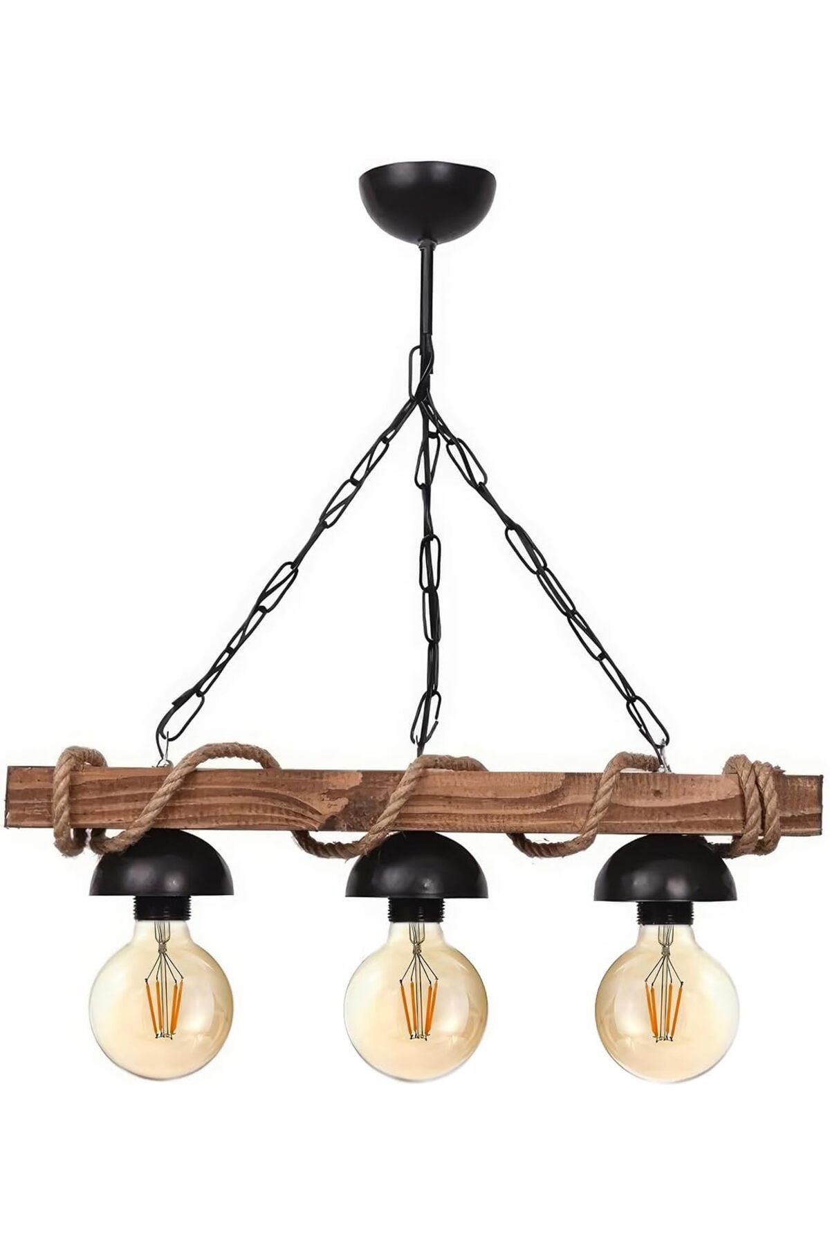 STOREMAX halatlı rustik 3 lü avize