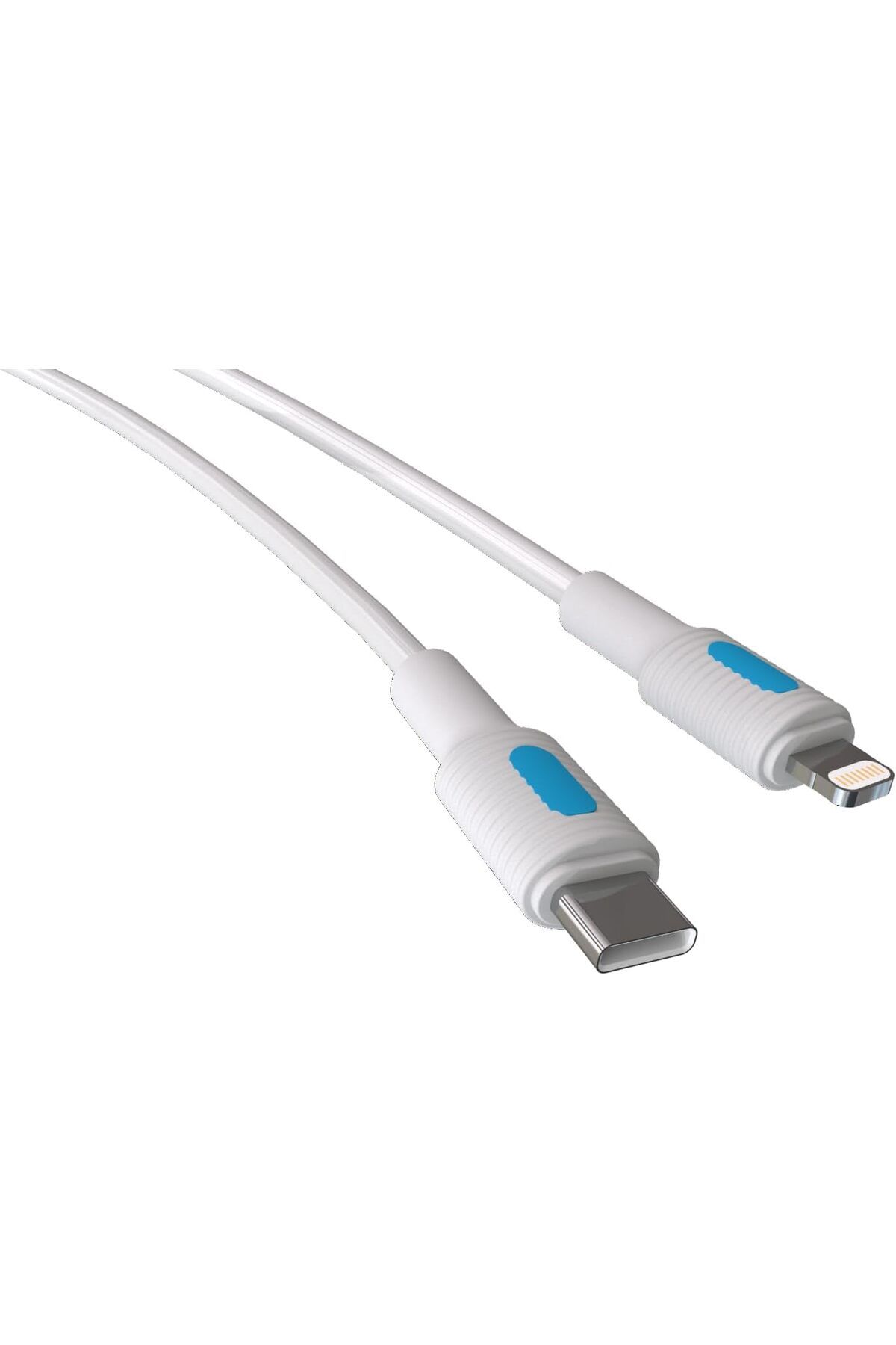 STOREMAX lbstorex Coral iPhone Uyumlu Type C-Lightning PD Hızlı Şarj Kablosu, Beyaz Kablo, Mavi/Beyaz Uçl