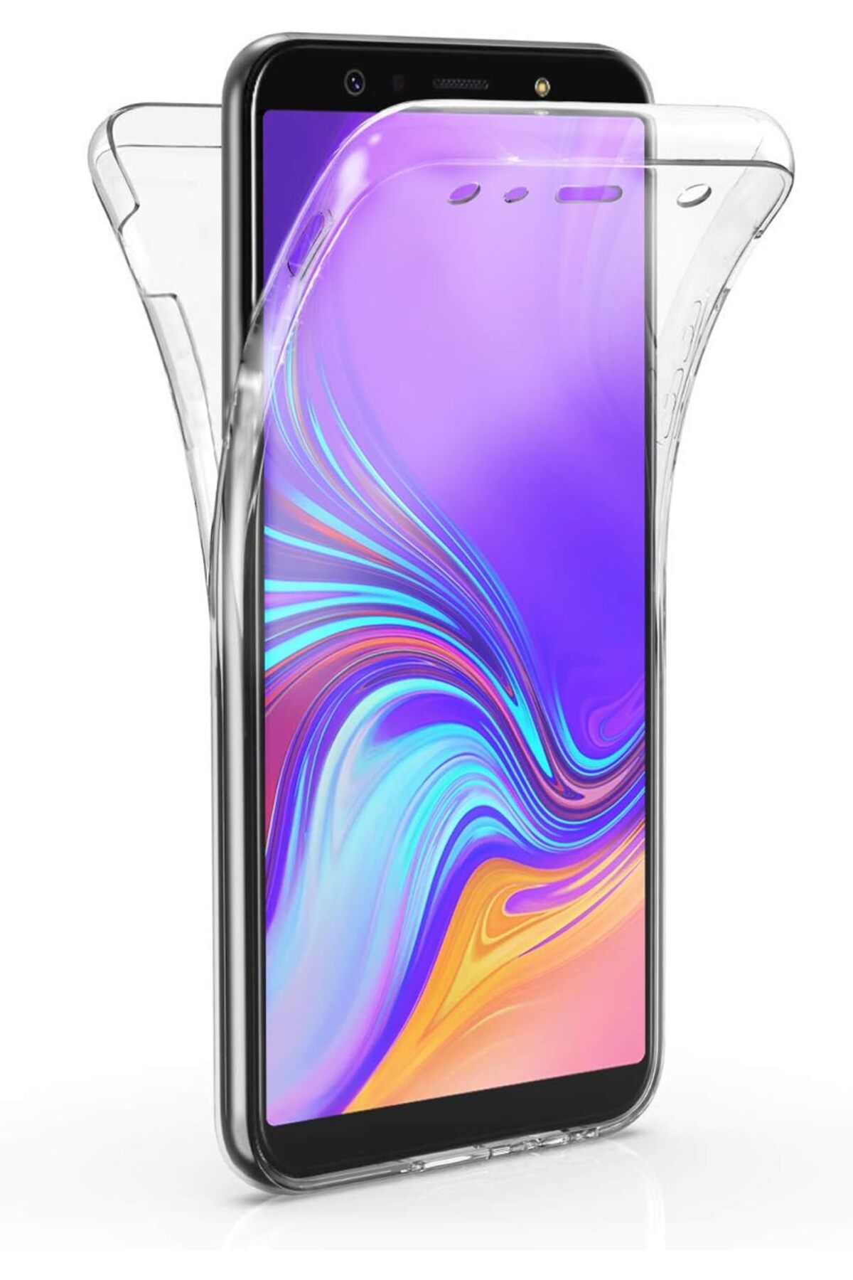 STOREMAX htpshopmx Galaxy A7 2018 Kılıf 6 tarafı tam full koruma 360 Clear Soft Şeffaf str http 1092444