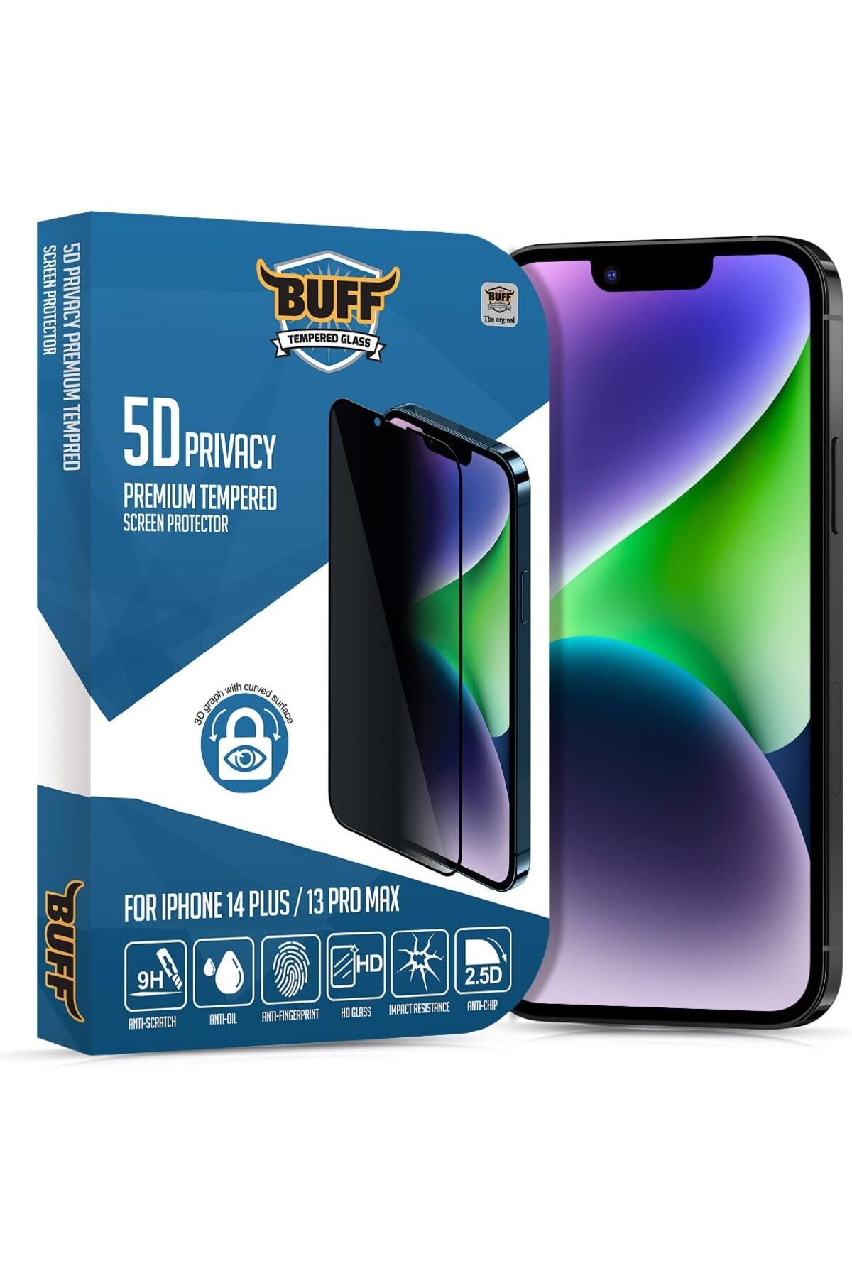 yenibagshop LABS iPhone 14 Plus/13 Pro Max Uyumlu 5D Privacy Ekran Koruyucu