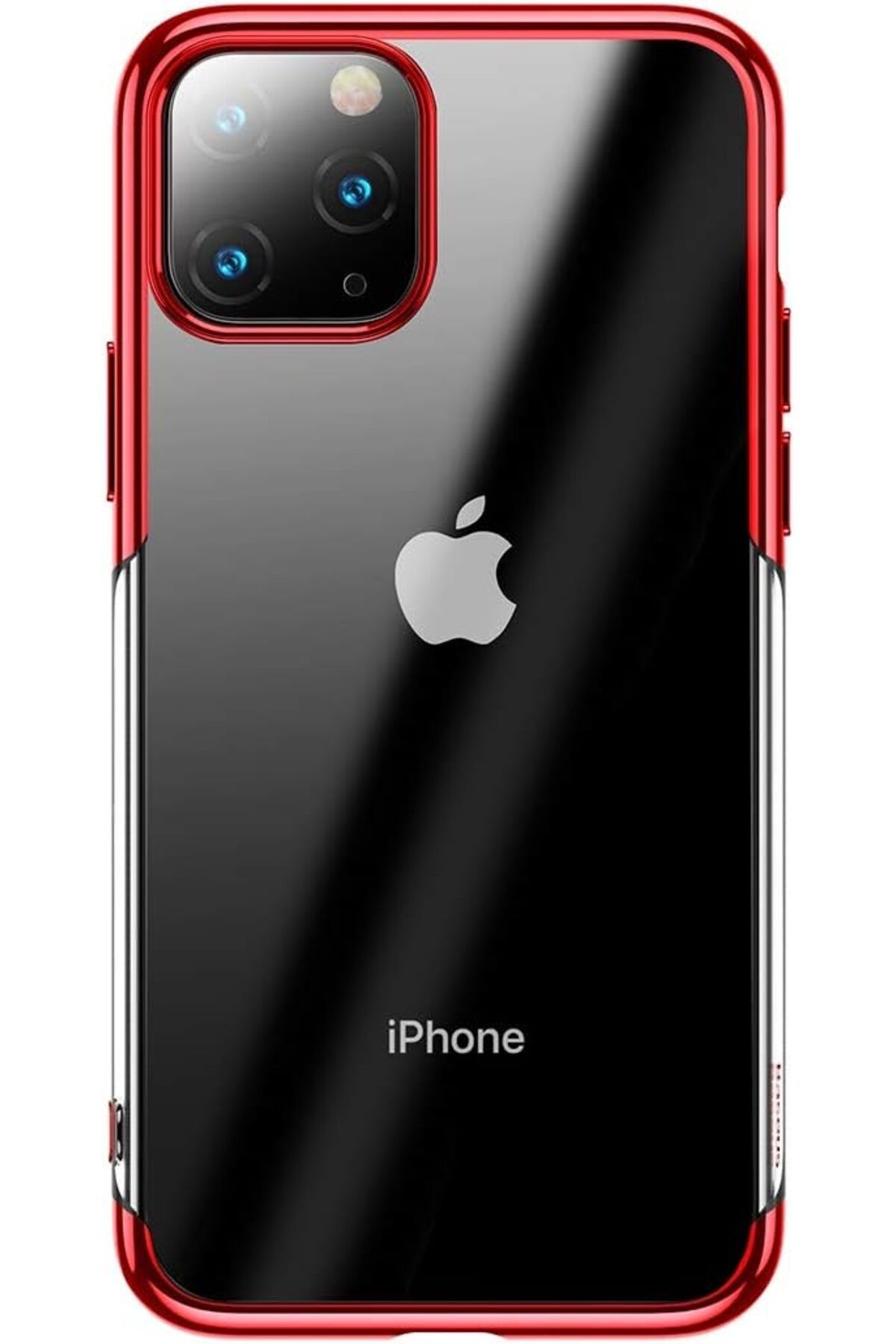 STOREMAX htpshopmx Shining Case, iPhone 11 Pro Max Cep Telefonu Kılıfı, Şeffaf/Transparan, Kırmızı str