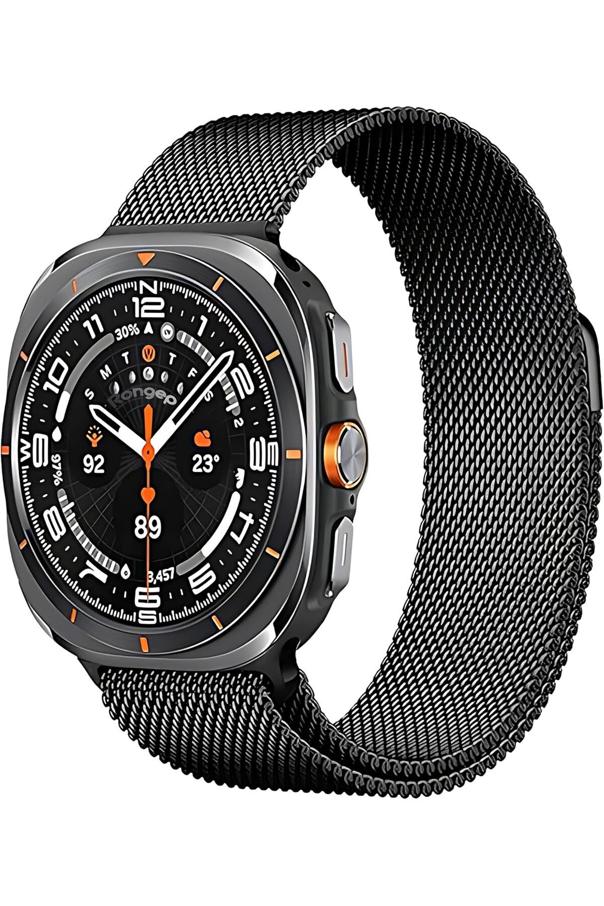 STOREMAX htpshopmx ile Uyumlu Galaxy Watch 7 Ultra 47mm İçin Loop Metal Hasırlı Kordon Manyetik Yapılı