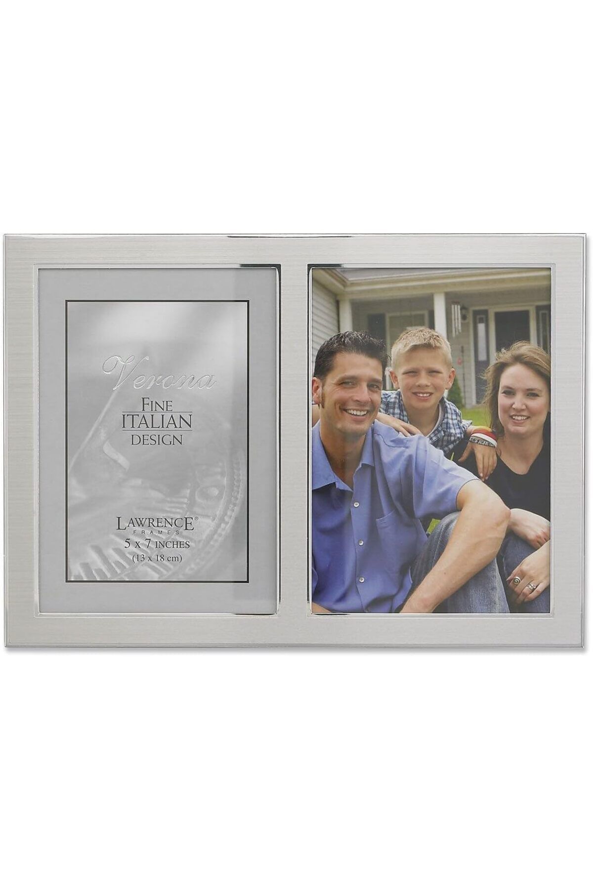 STOREMAX Frames 2 Tonlu Çift Açılan Panel Resim Çerçevesi, 13,8 x 17,7 cm, Fırçalanmış Gümüş