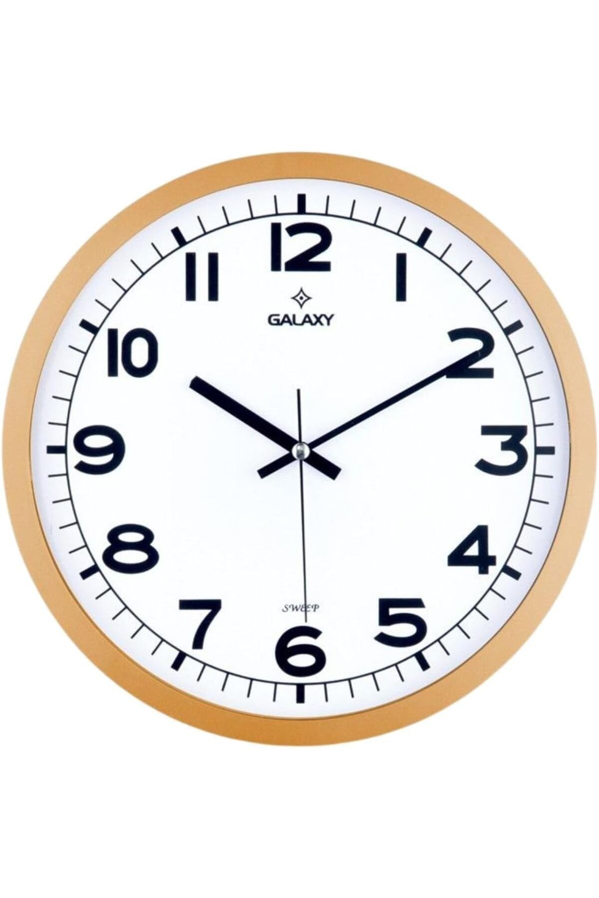 yenibagshop 216-3 Serisi Metal Görünümlü Sessiz Akar Duvar Saati 30 cm